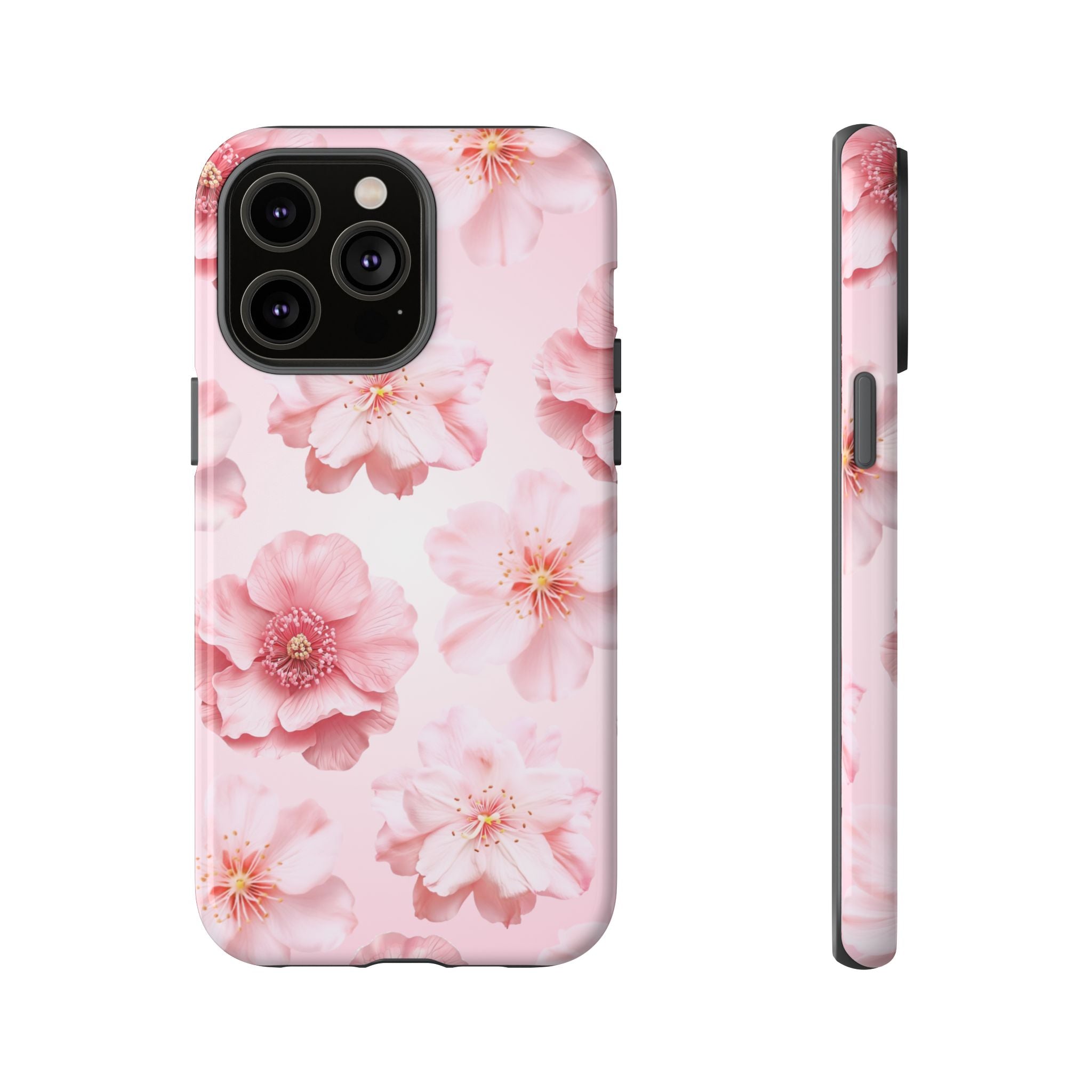 Pink Floral Tough Phone Case — Protective Sakura Blossom Design