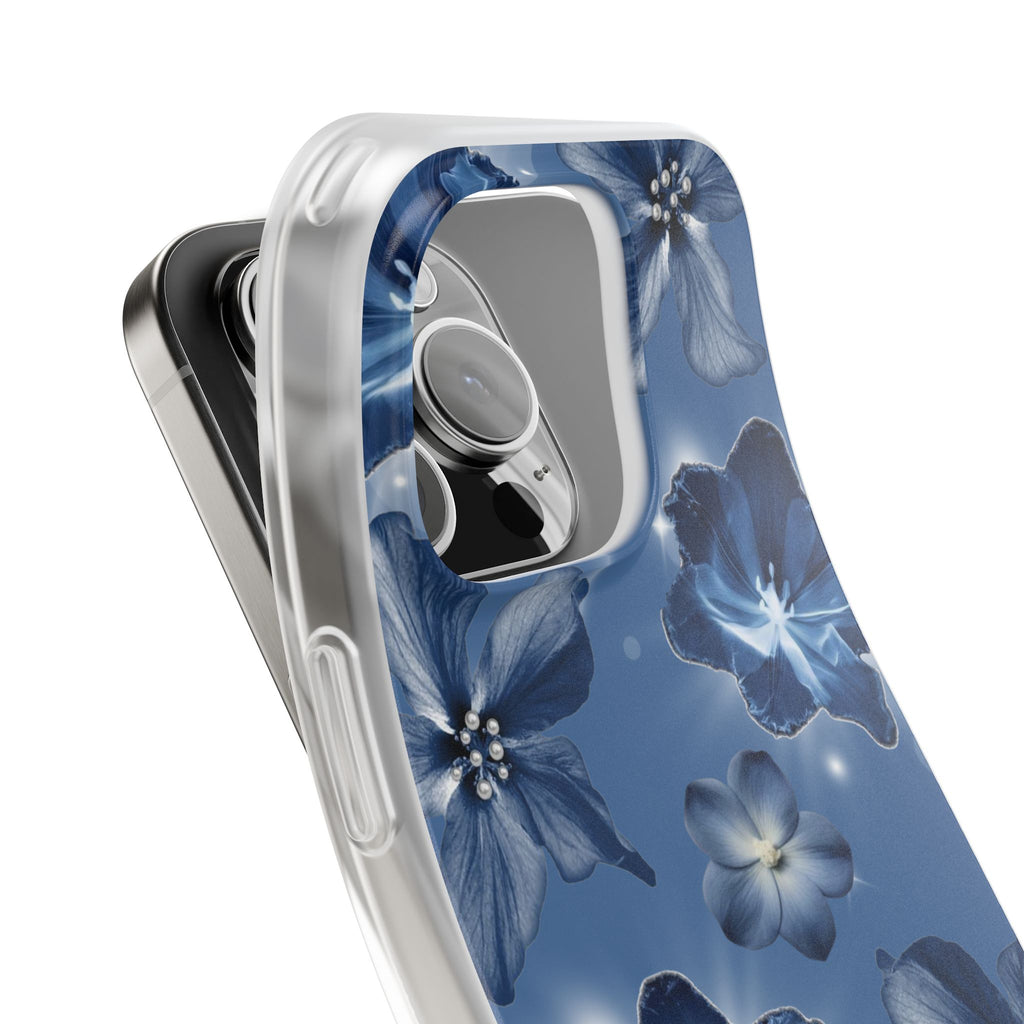 Blue Floral Phone Case — Soft Blue Blossoms Pattern for iPhone