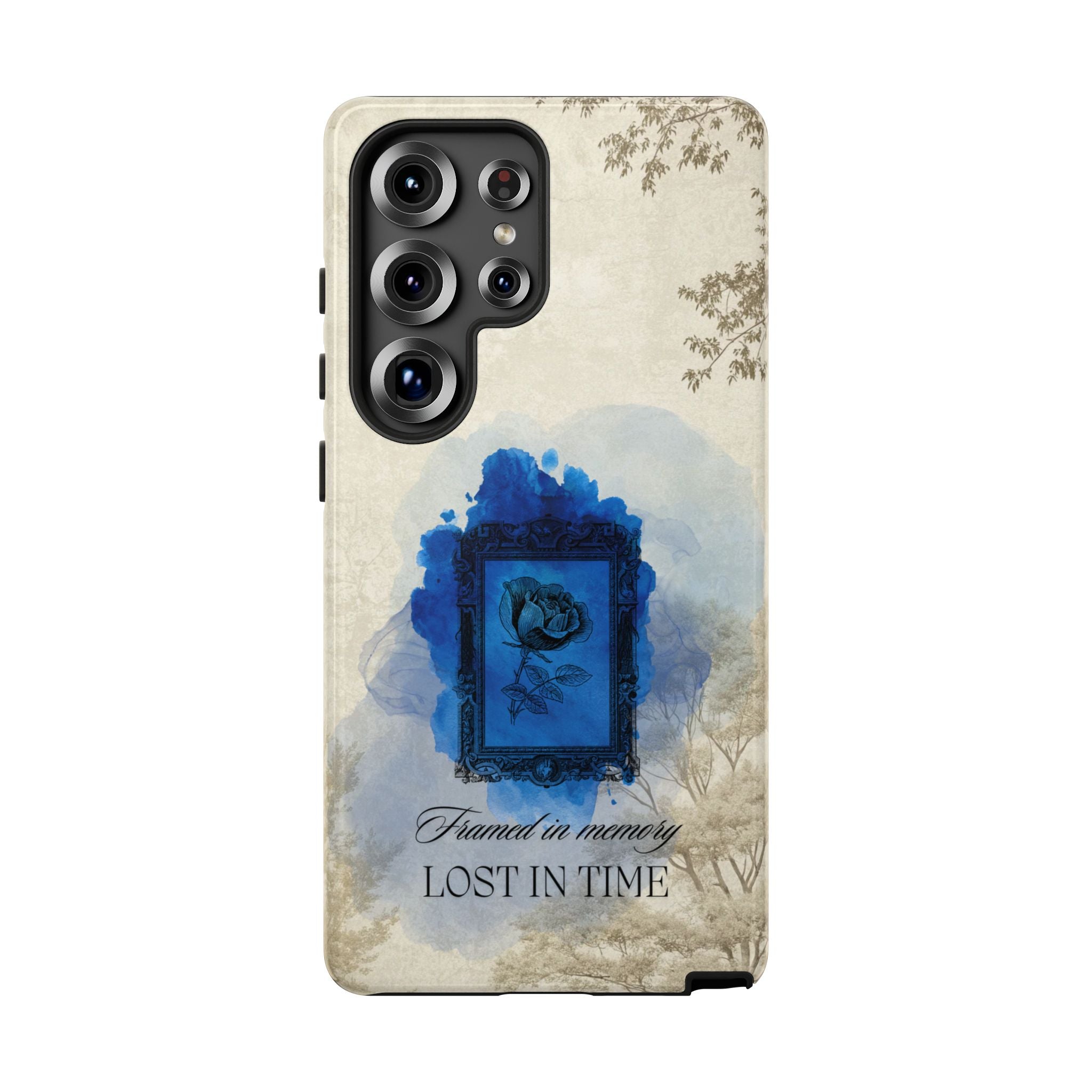 Vintage Blue Rose Phone Case – "Lost in Time" Protective Cover