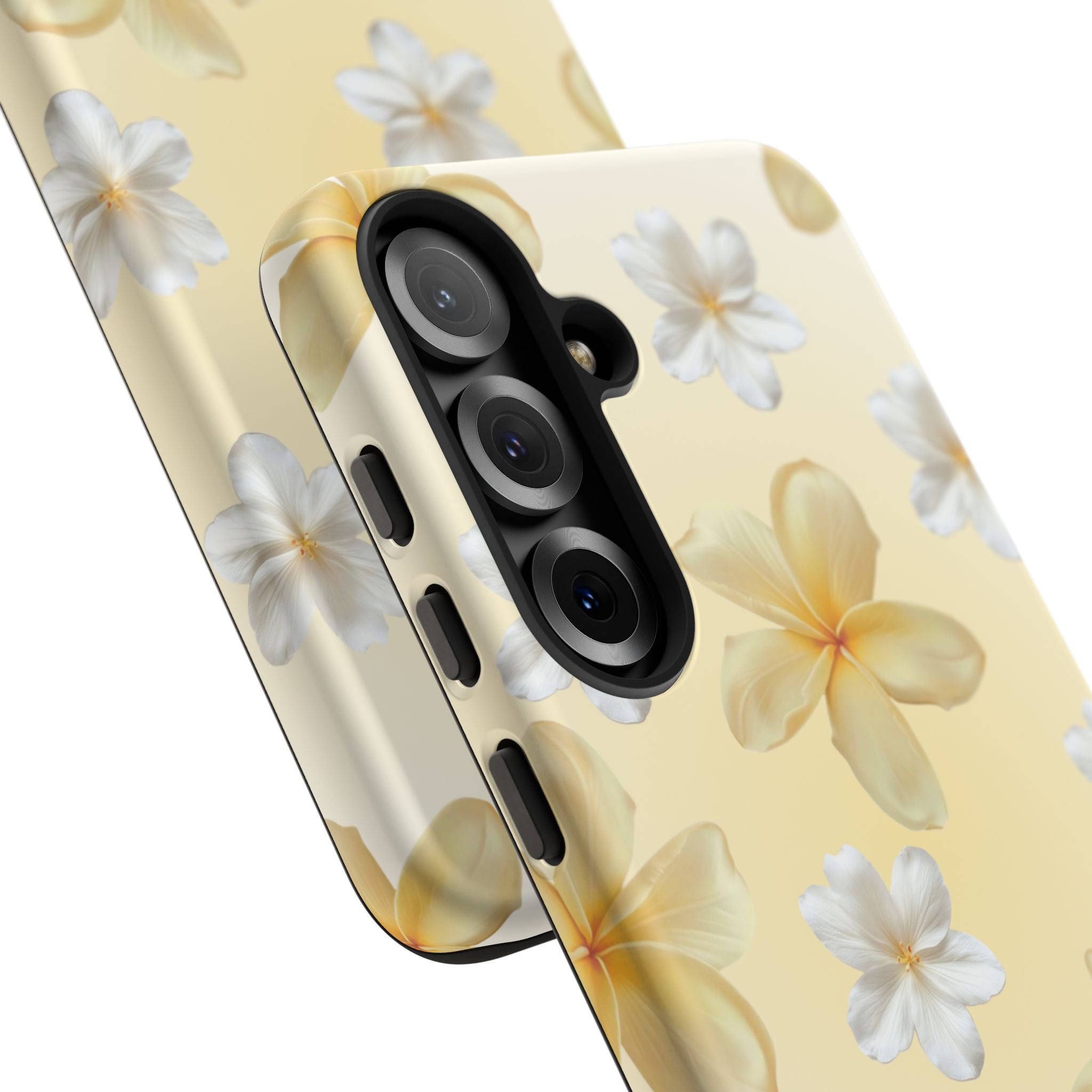 Plumeria Floral Tough Phone Case — Yellow Tropical Protection