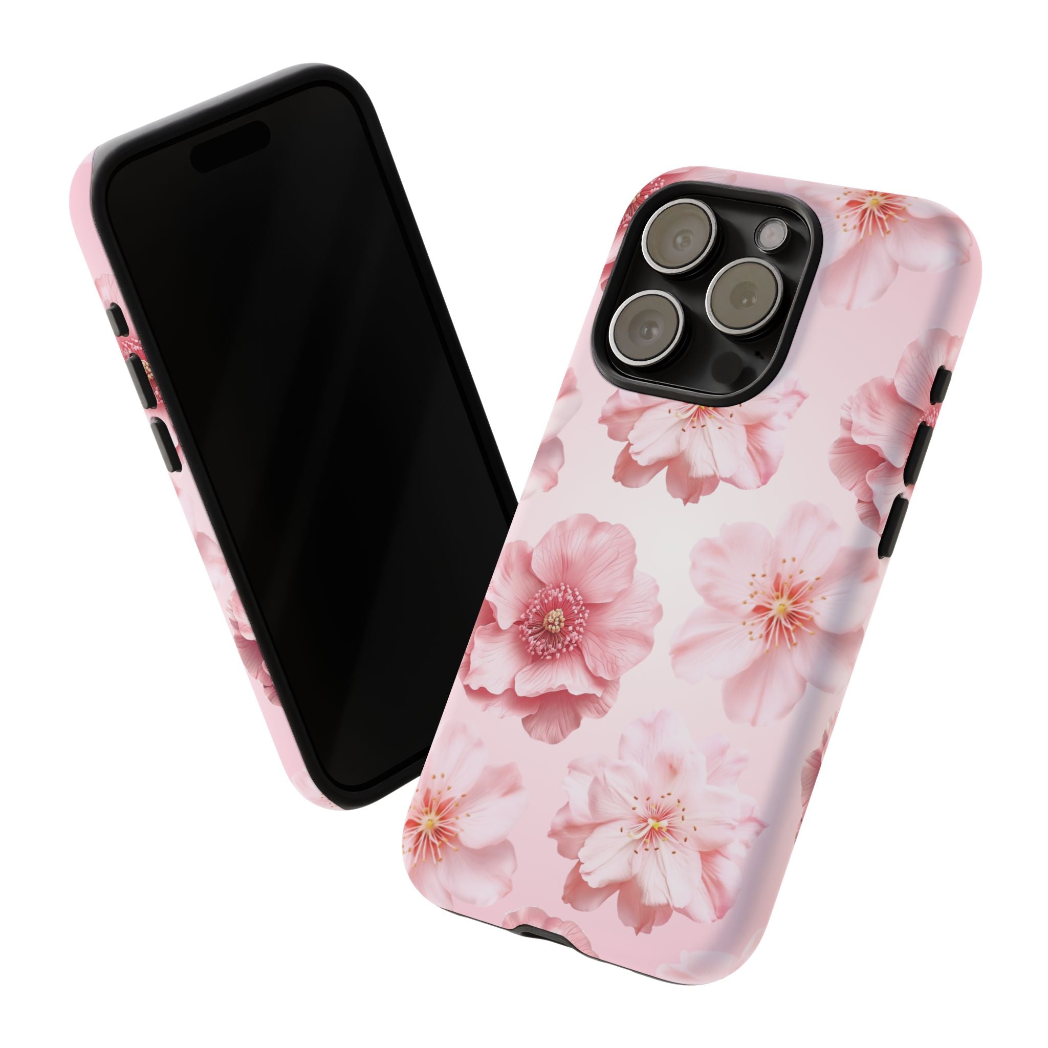 Pink Floral Tough Phone Case — Protective Sakura Blossom Design