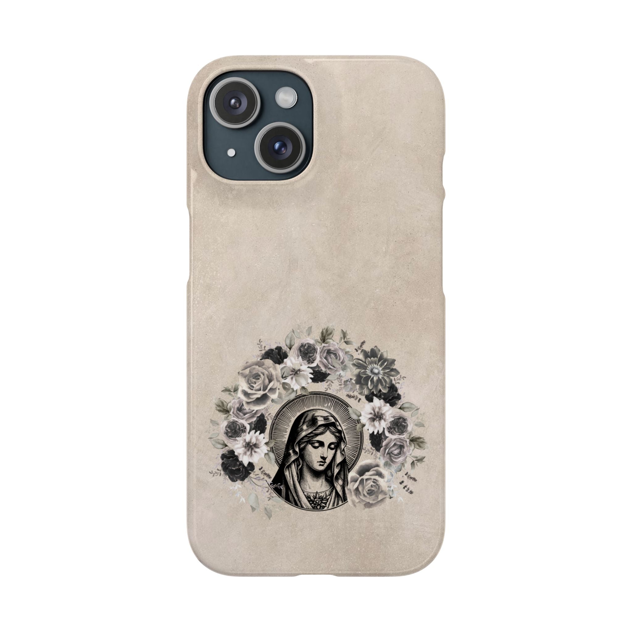 Vintage Madonna Floral Phone Case — Religious iPhone Snap Case