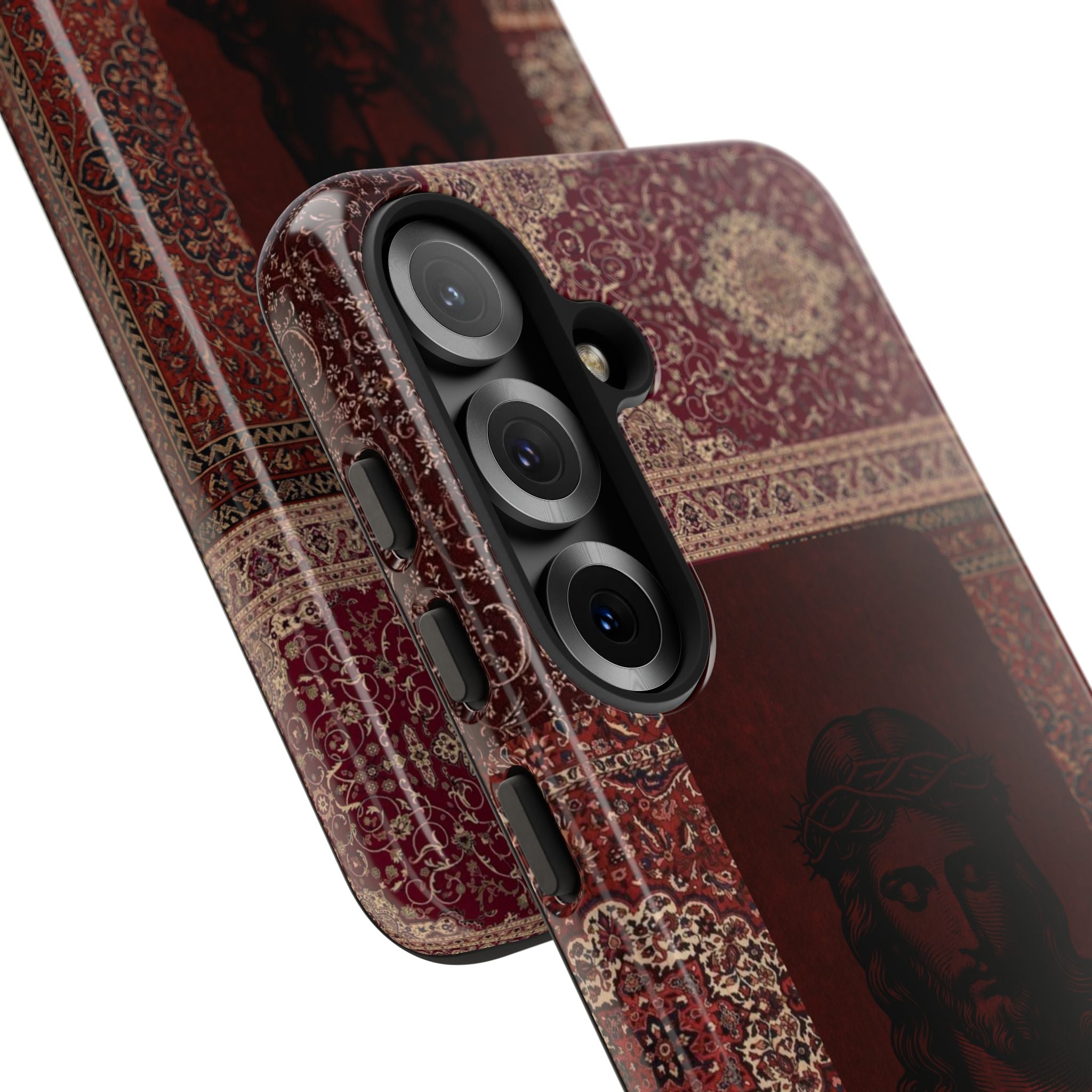 Religious Vintage Rug Phone Case — Jesus Portrait Tough Case