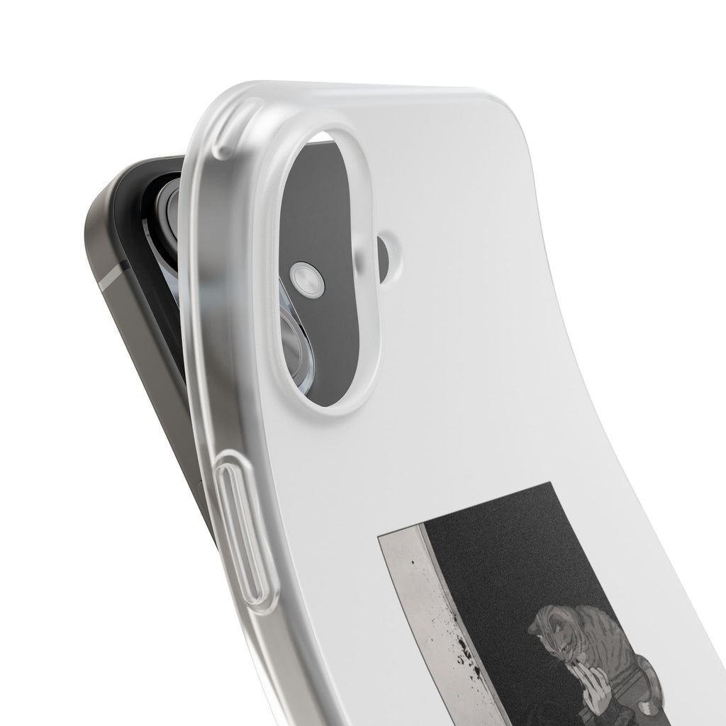 Black & White Cat Window Art Flexi Case