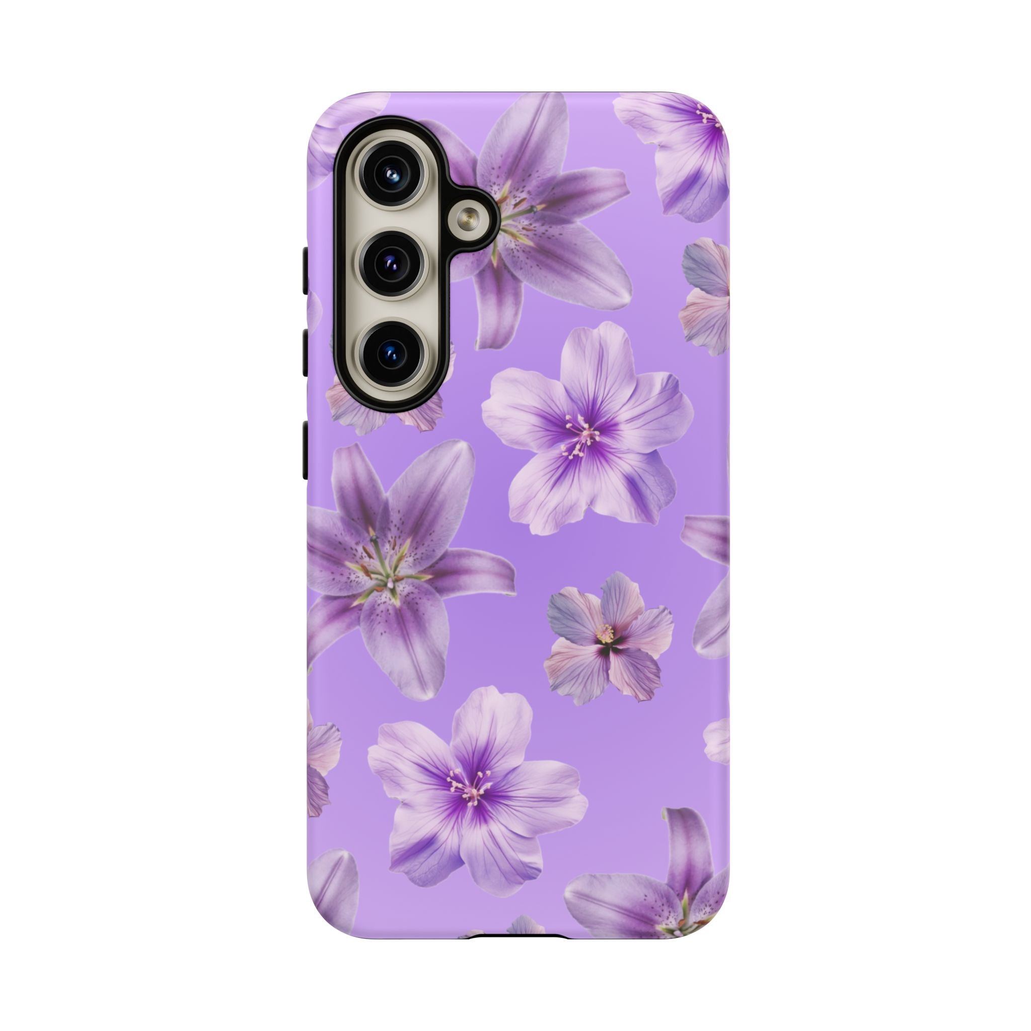 Floral Lavender Tough Phone Case – Purple Blossom Protective Cover