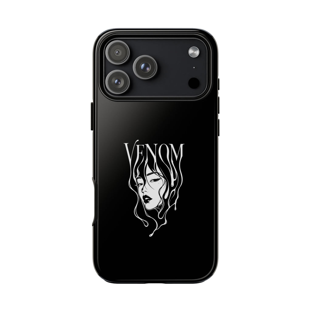 Venom Goth Phone Case — Black Protective Tough Case with Dark Femme Artwork