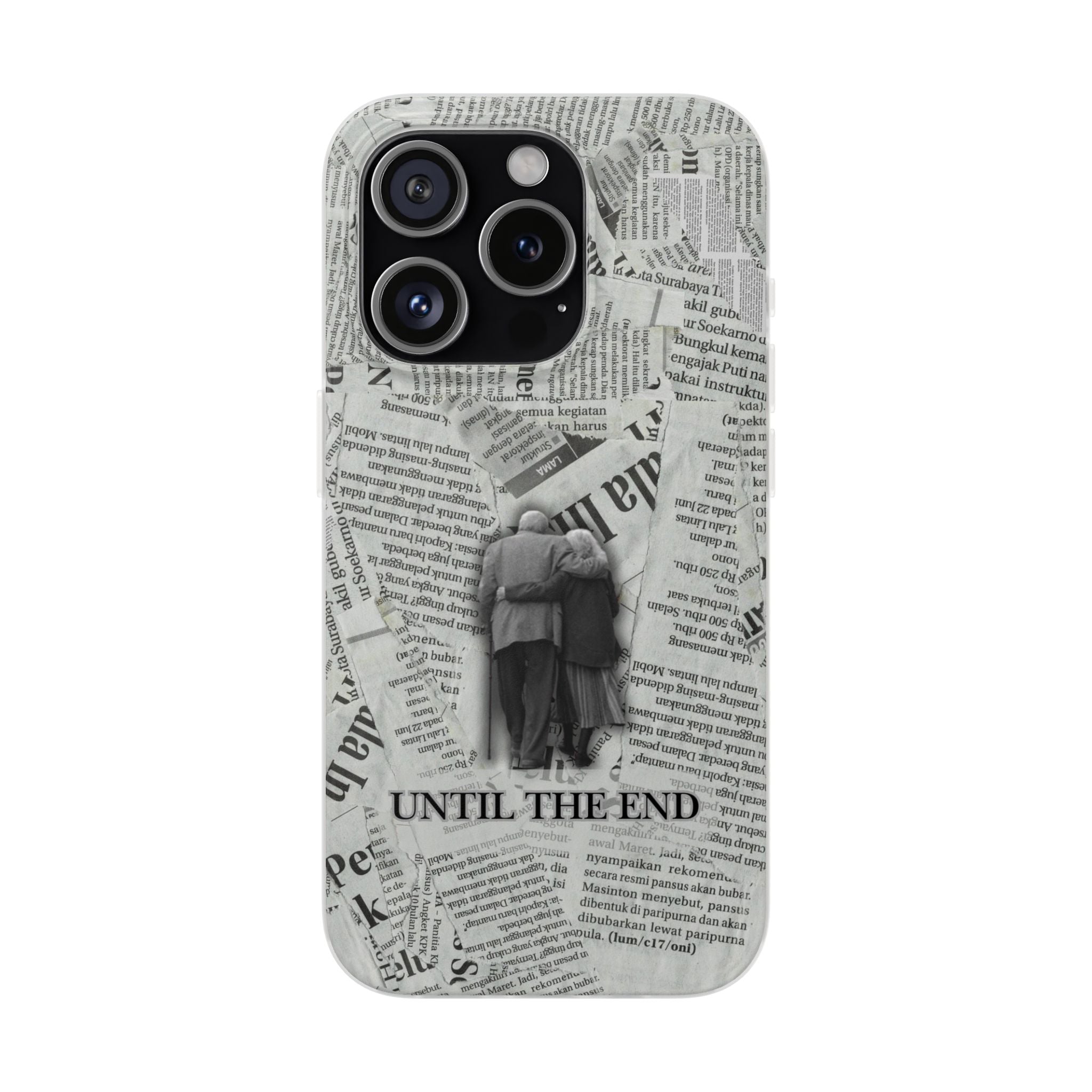 Newspaper Collage 'Until The End' Phone Case - Romantic Vintage iPhone Cover