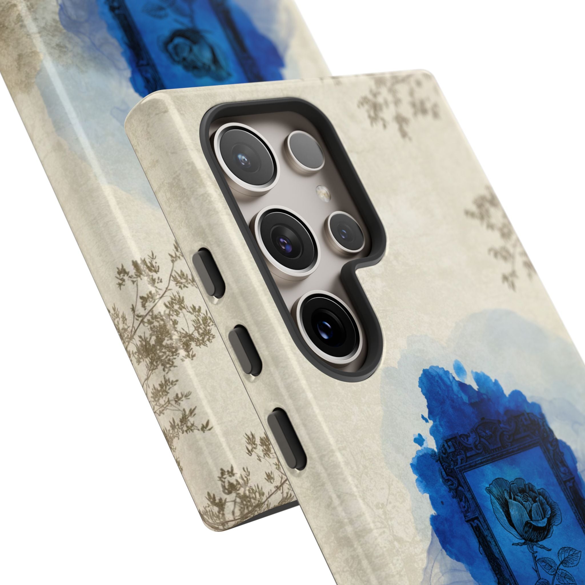 Vintage Blue Rose Phone Case – "Lost in Time" Protective Cover