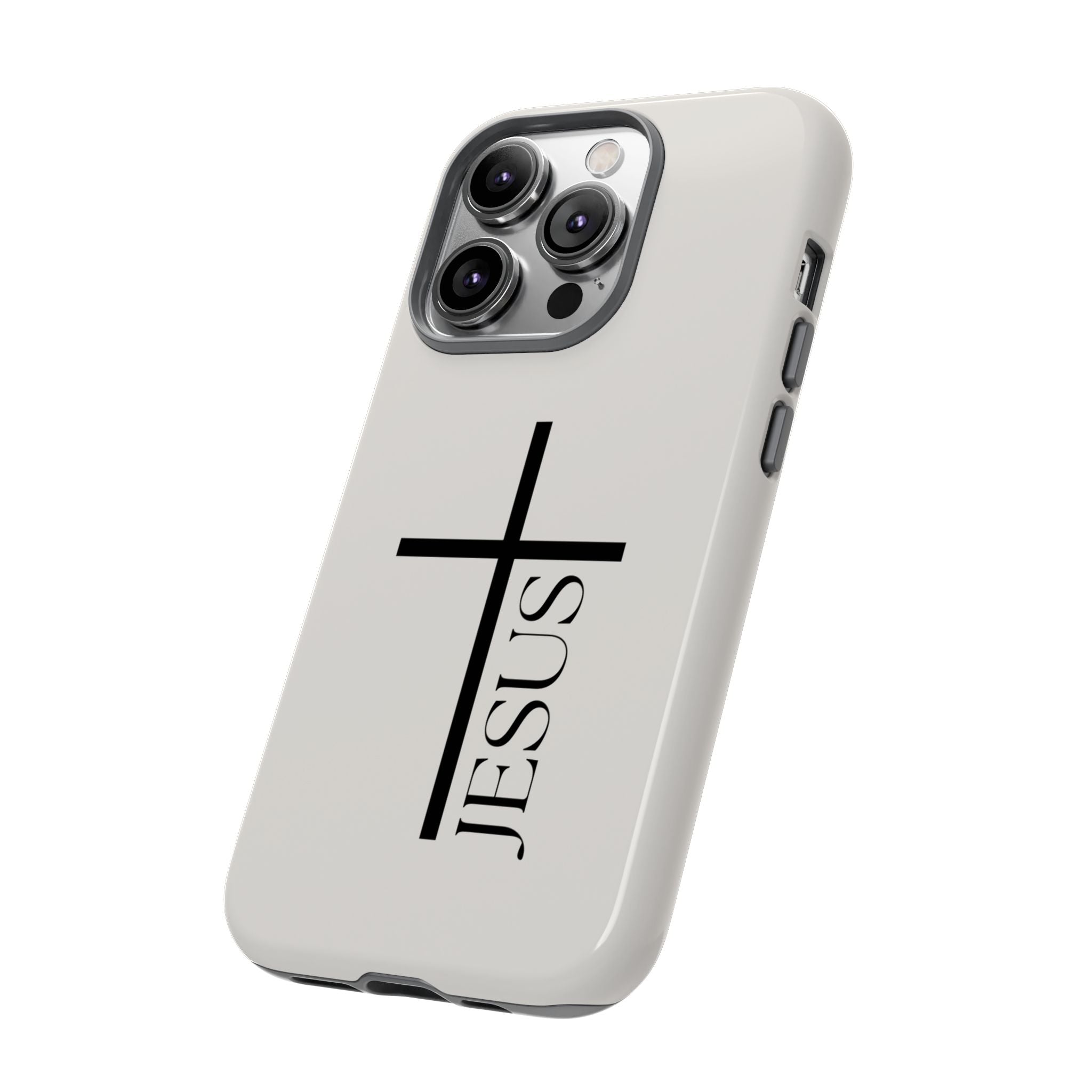 Christian Cross Phone Case - JESUS Vertical Minimalist iPhone Cover