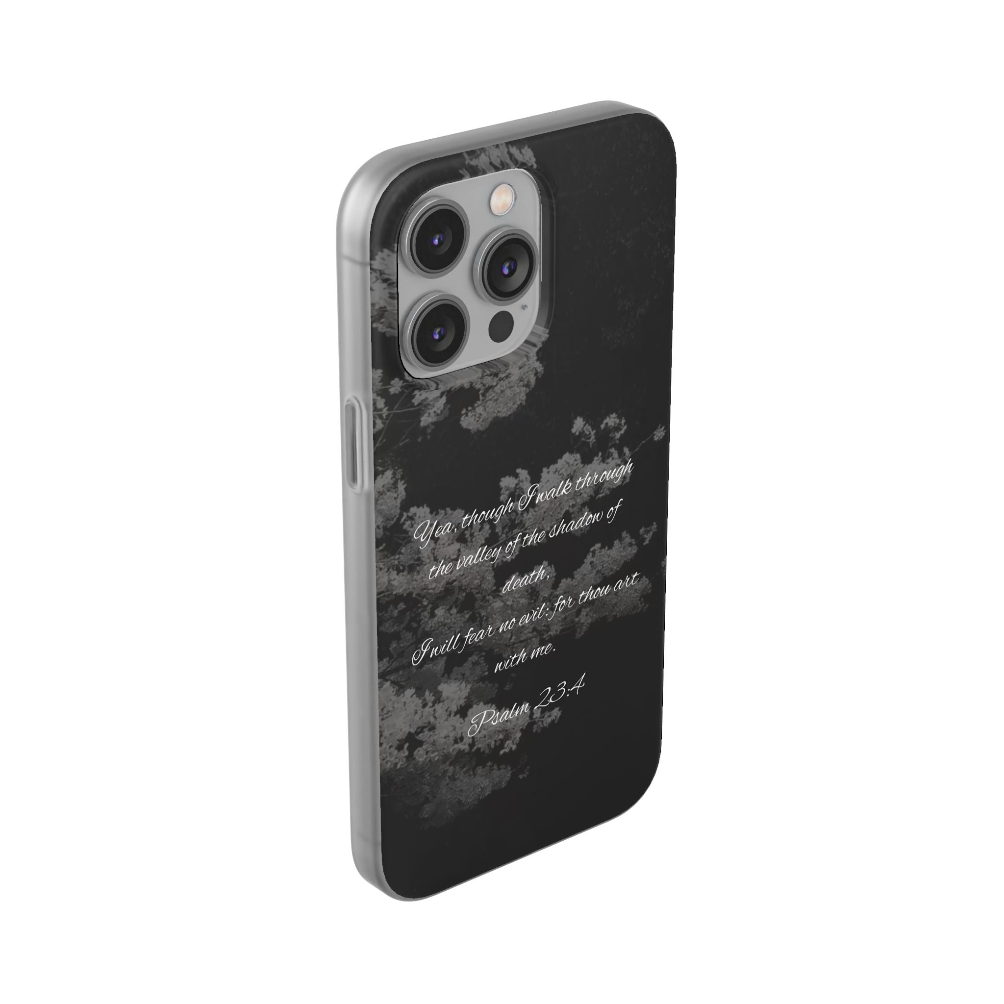 Phone Case — Psalm 23:4 Black Cloudy Faith Design
