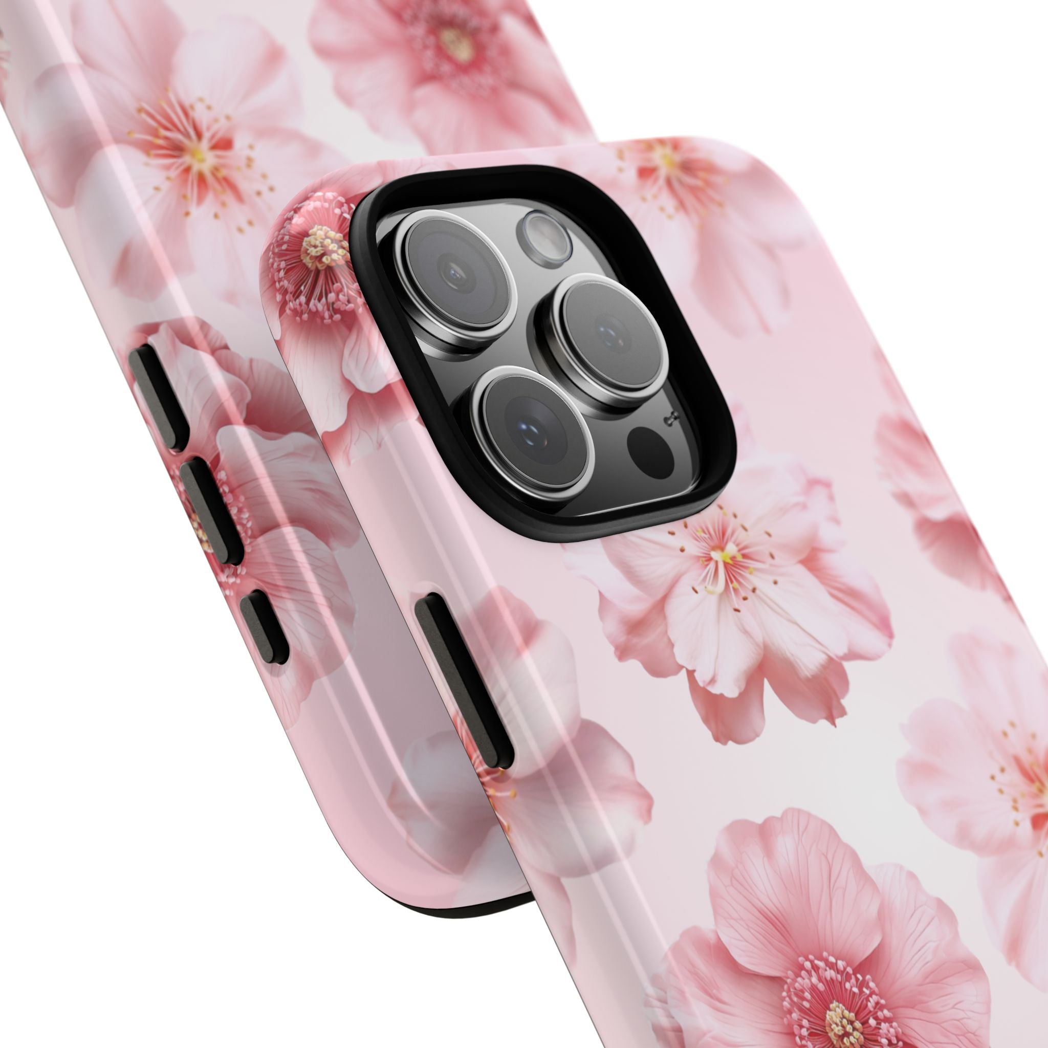 Pink Floral Tough Phone Case — Protective Sakura Blossom Design