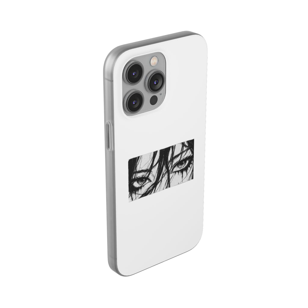 Anime Eyes Illustration Phone Case - Moody Black & White Flexi Case