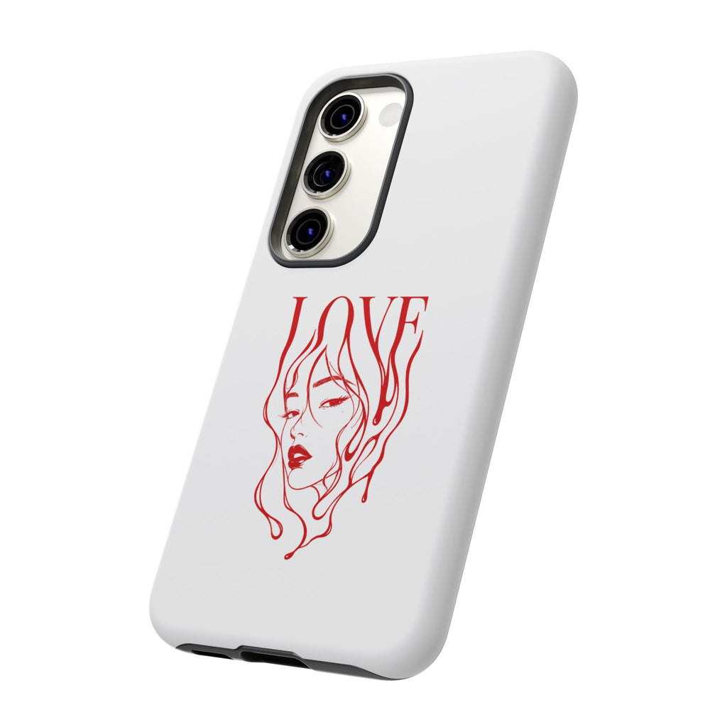 Red Line Art 'Love' Face Design - Tough Case