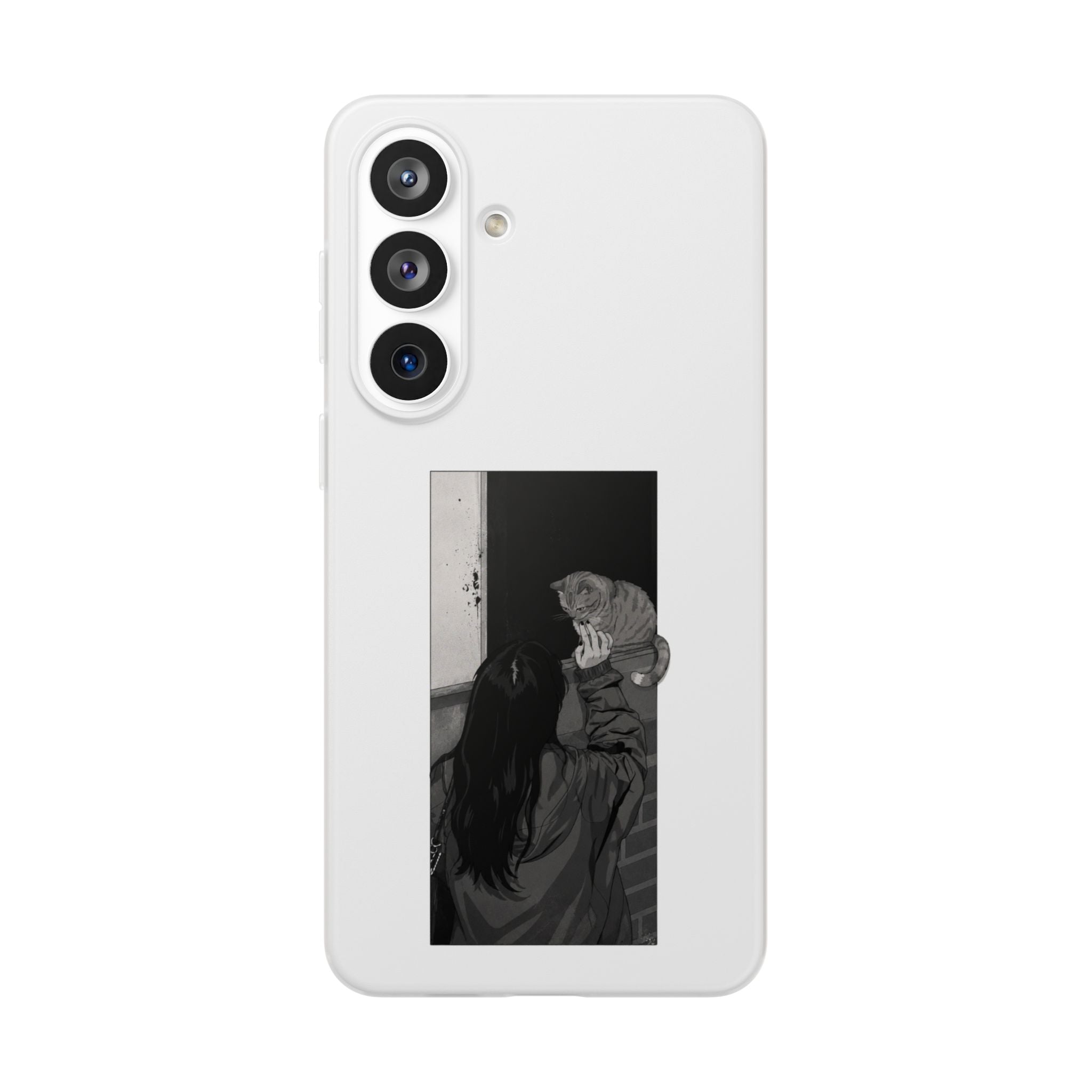 Black & White Cat Window Art Flexi Case