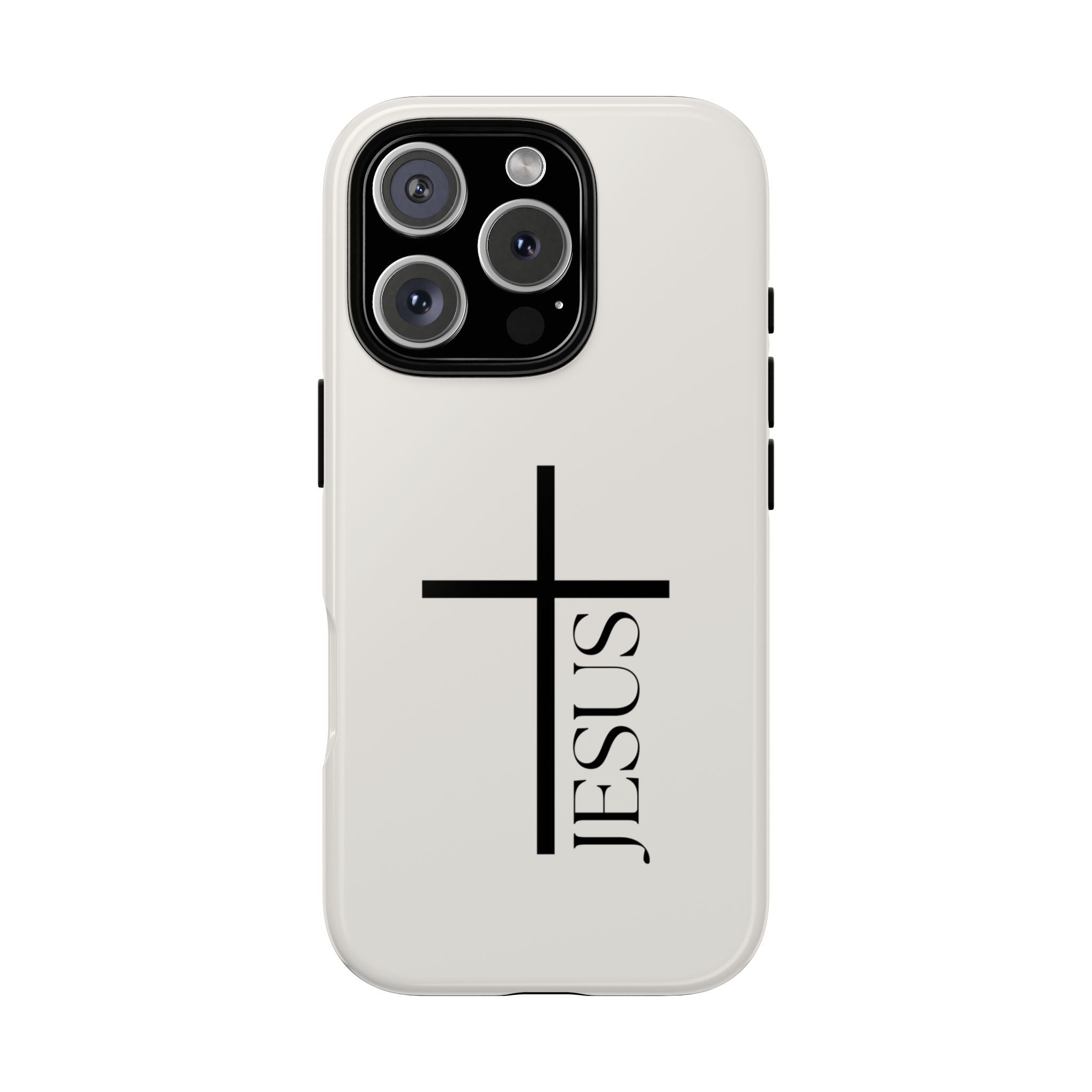 Christian Cross Phone Case - JESUS Vertical Minimalist iPhone Cover