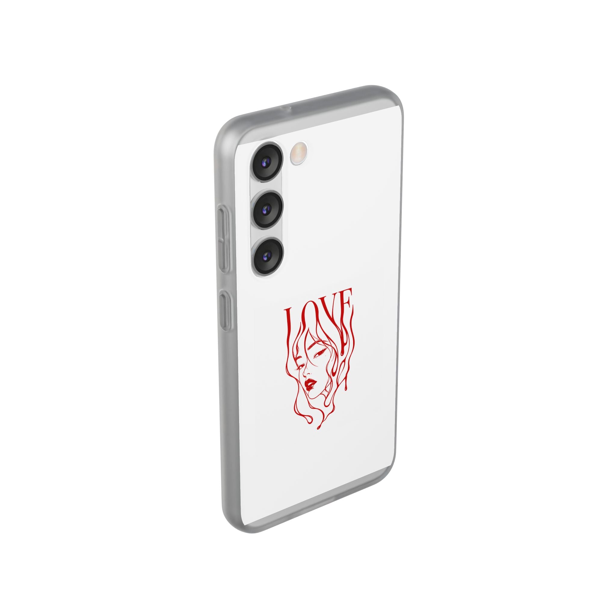 Red Line Art 'LOVE'  Face Design - Flexi Case