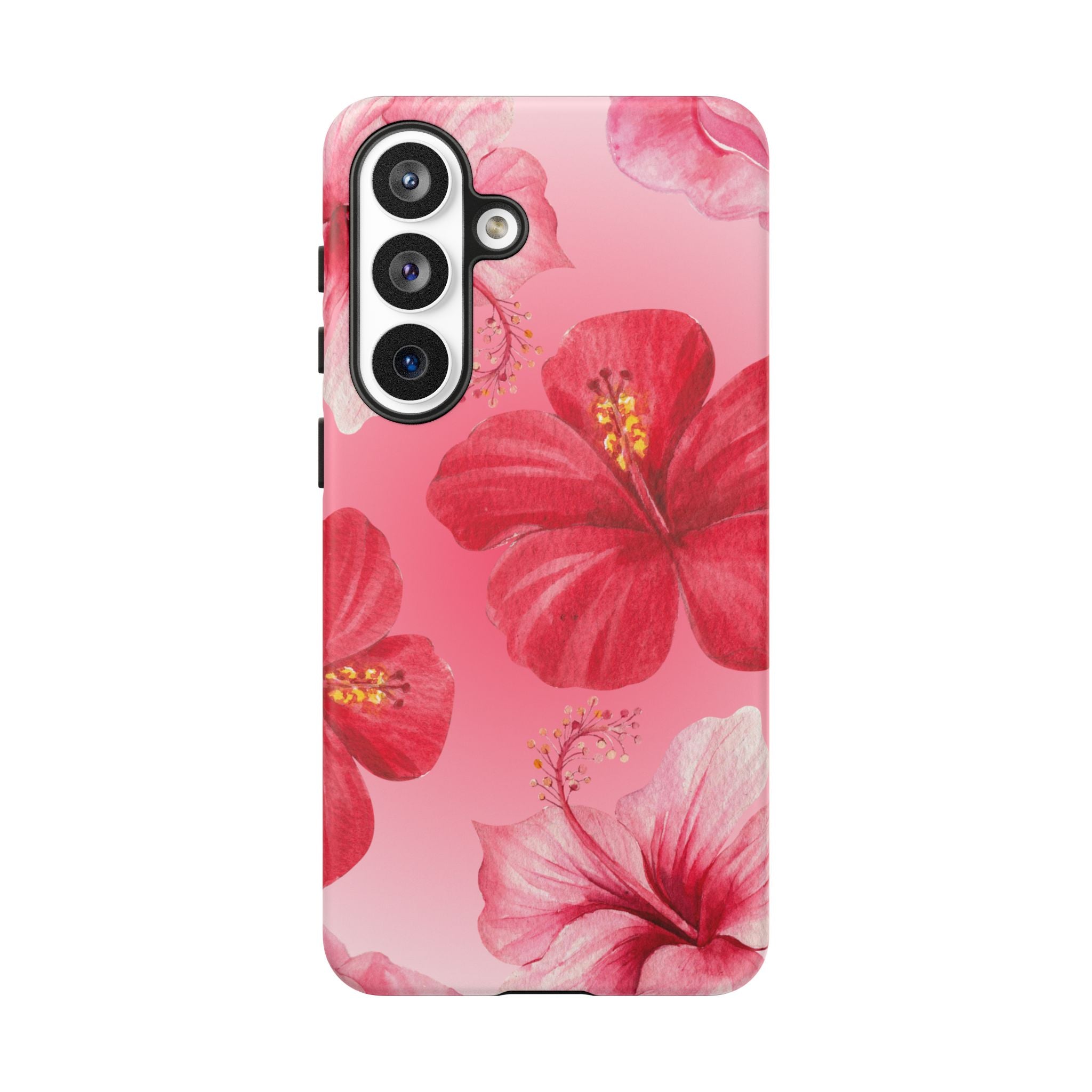 Hibiscus Pink Tough Phone Case — Floral Tropical Protective Cover
