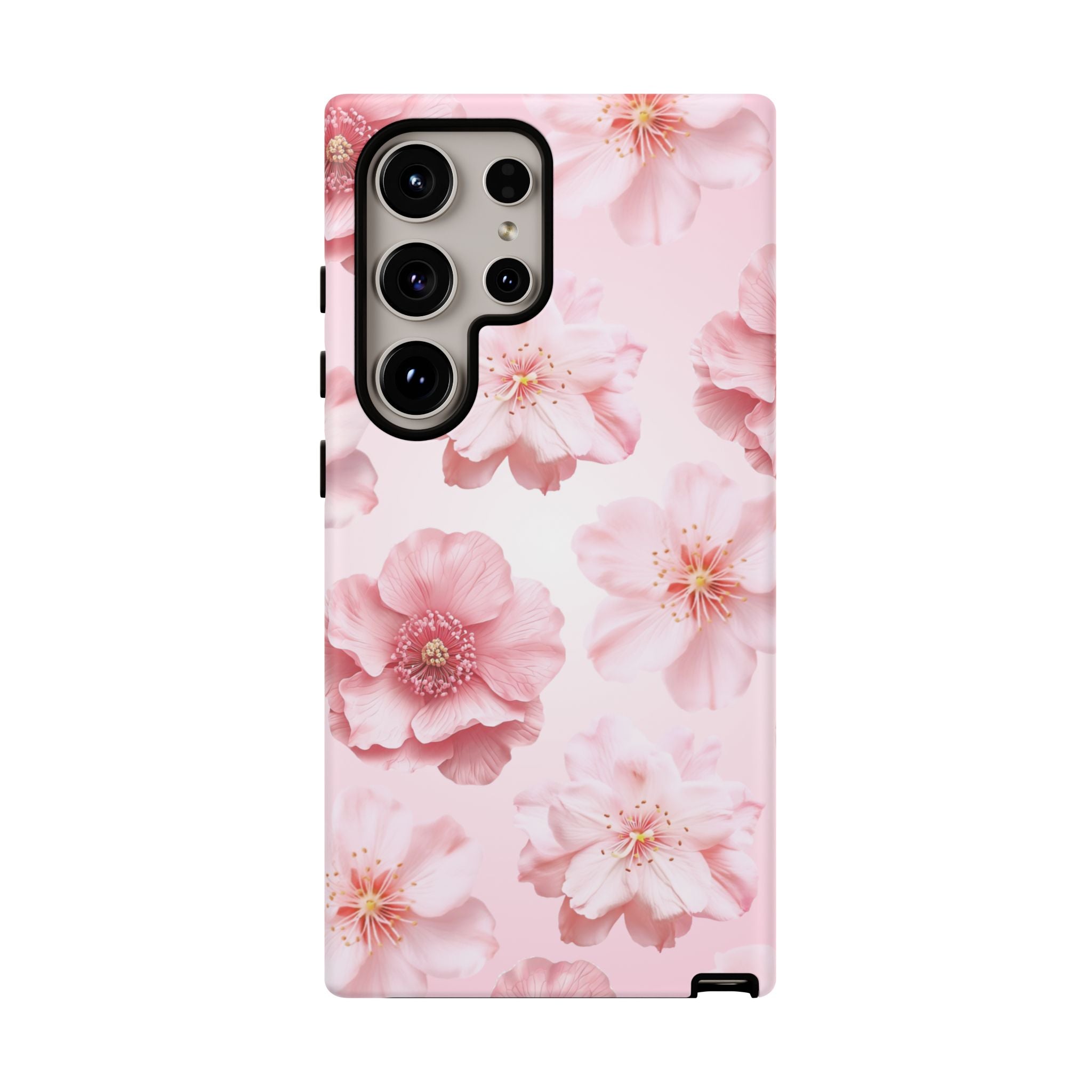 Pink Floral Tough Phone Case — Protective Sakura Blossom Design