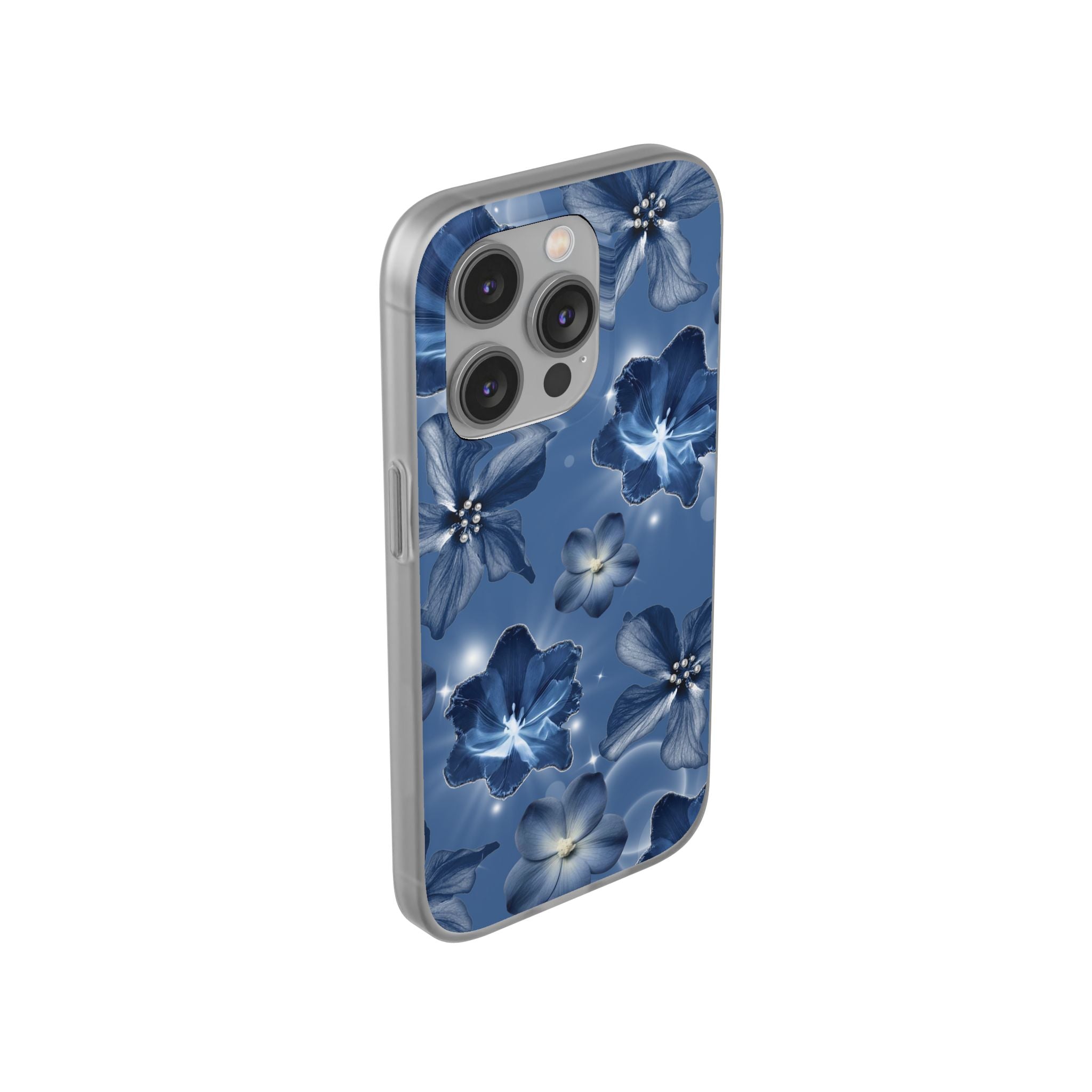 Blue Floral Phone Case — Soft Blue Blossoms Pattern for iPhone