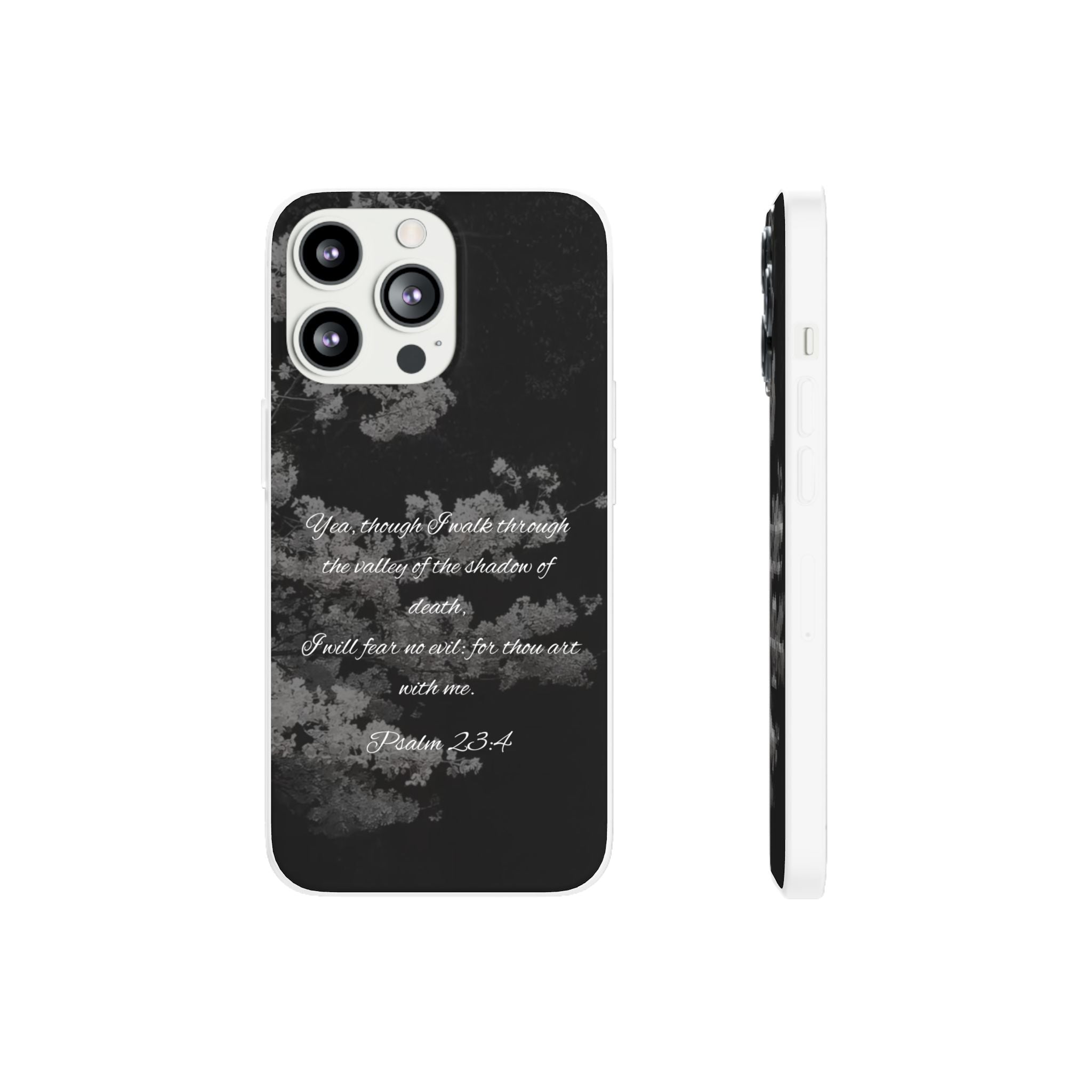 Phone Case — Psalm 23:4 Black Cloudy Faith Design