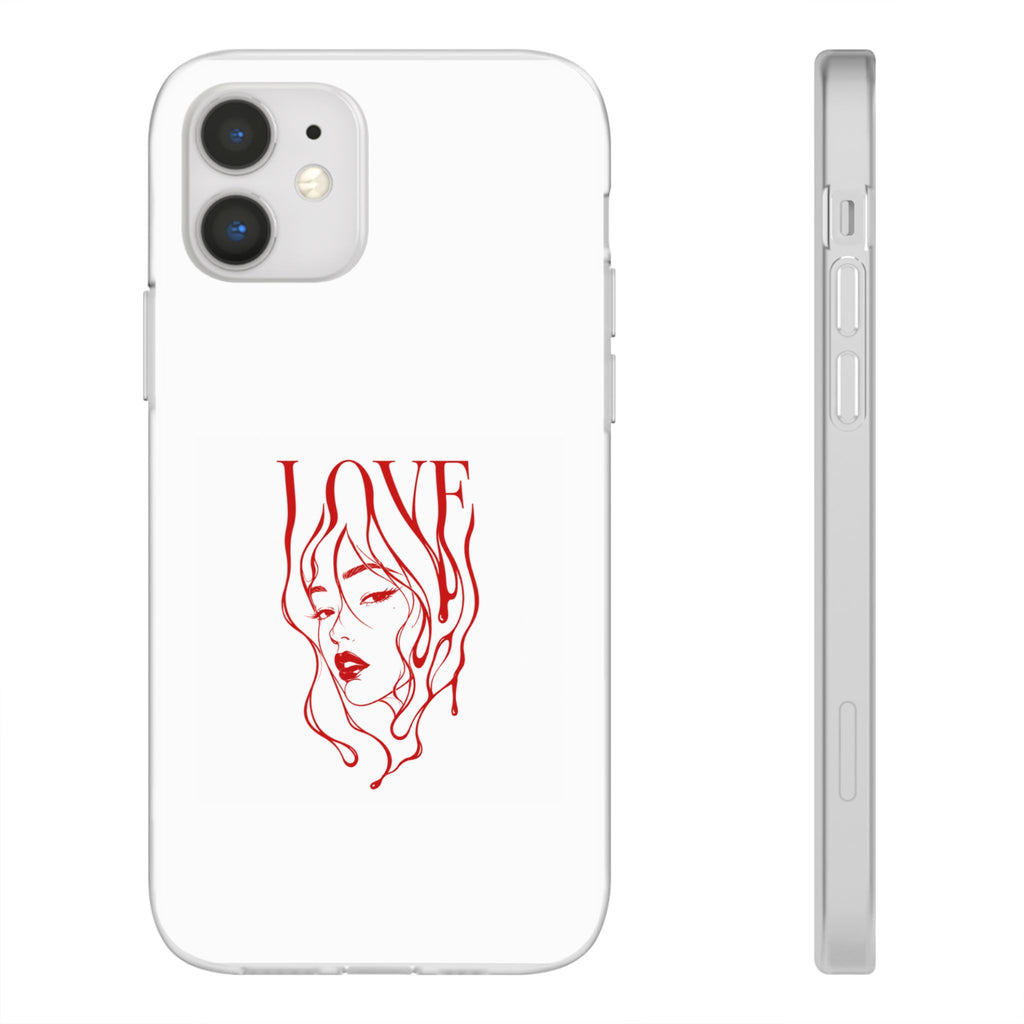 Red Line Art 'LOVE'  Face Design - Flexi Case
