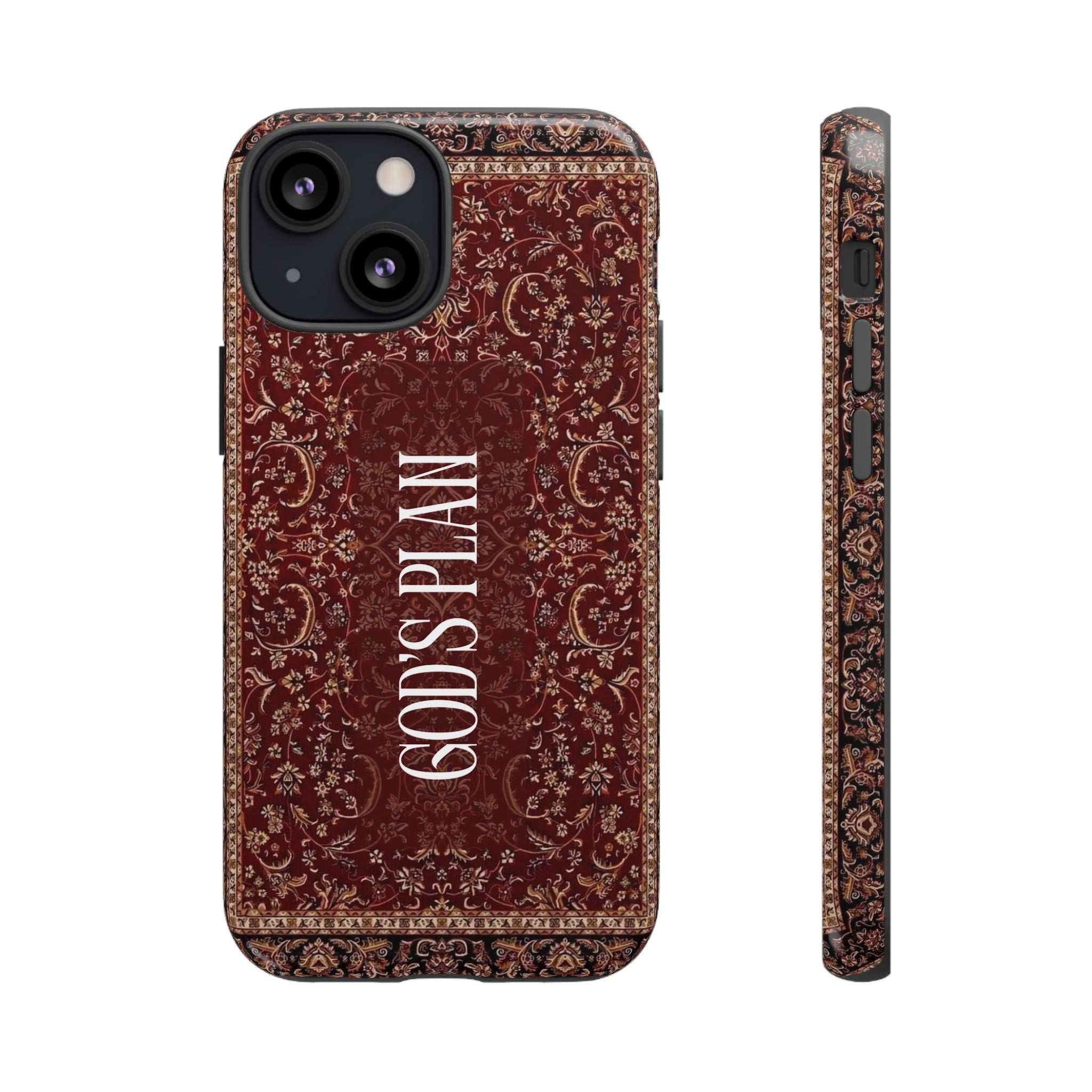 God's Plan — Vintage Tapestry Christian Tough Phone Case | Boho Faith Cover