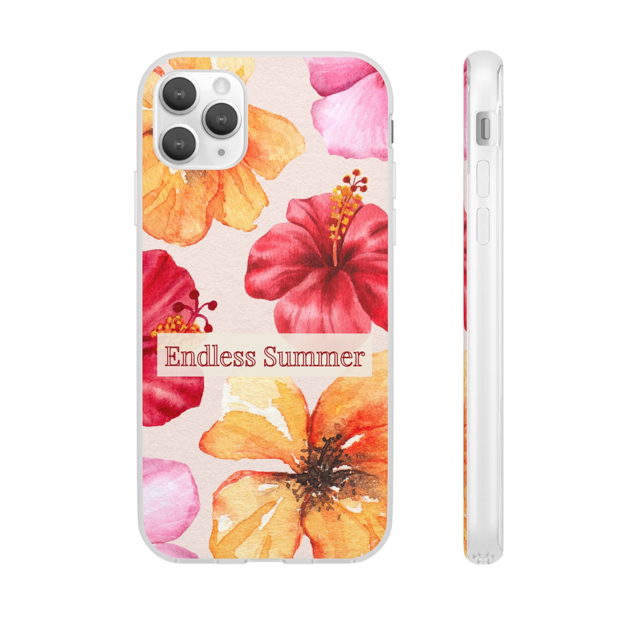 Phone Case - 'Endless Summer' Floral Watercolor Protective Flexi Case
