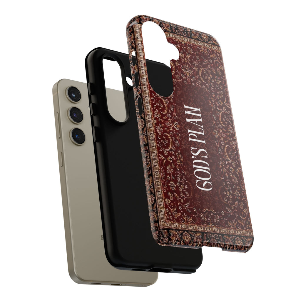 God's Plan — Vintage Tapestry Christian Tough Phone Case | Boho Faith Cover