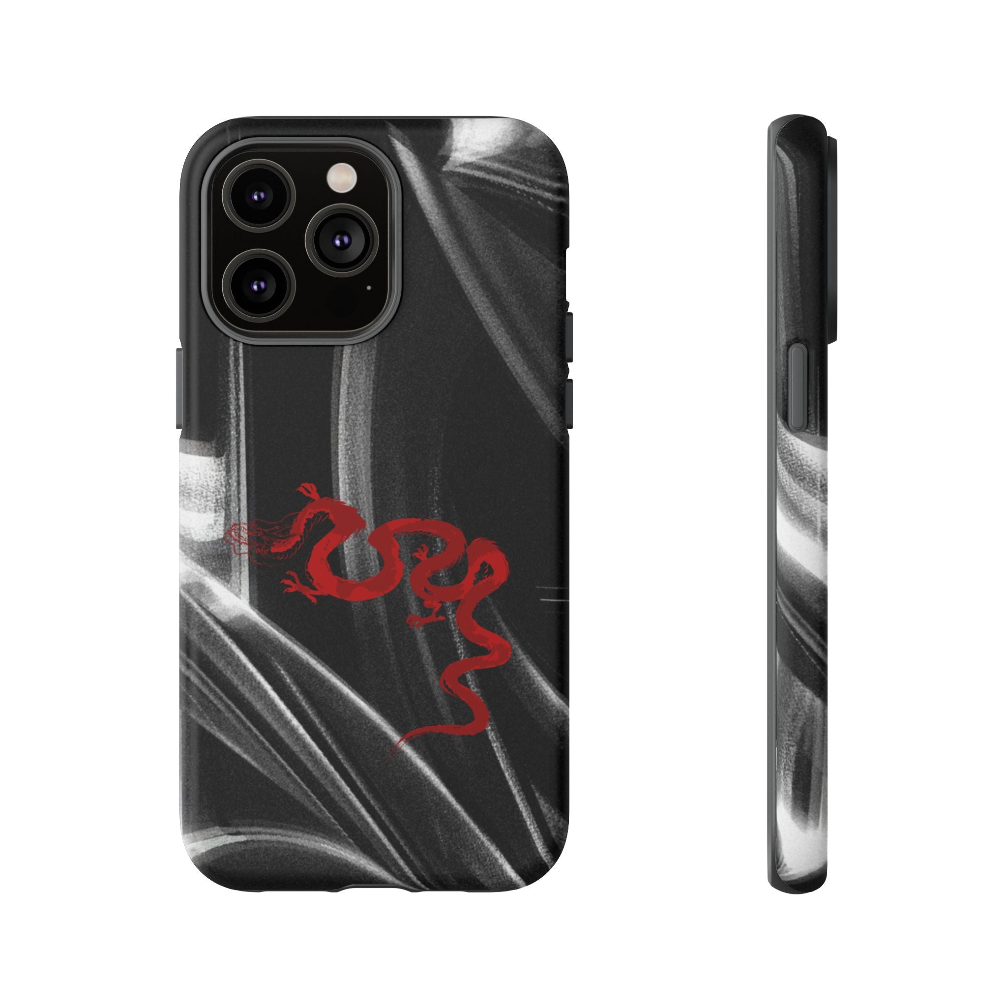 Phone Case — Black Abstract Smoke Design