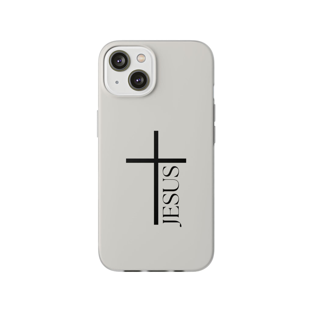 Christian Cross Phone Case - JESUS Vertical Minimalist iPhone Cover