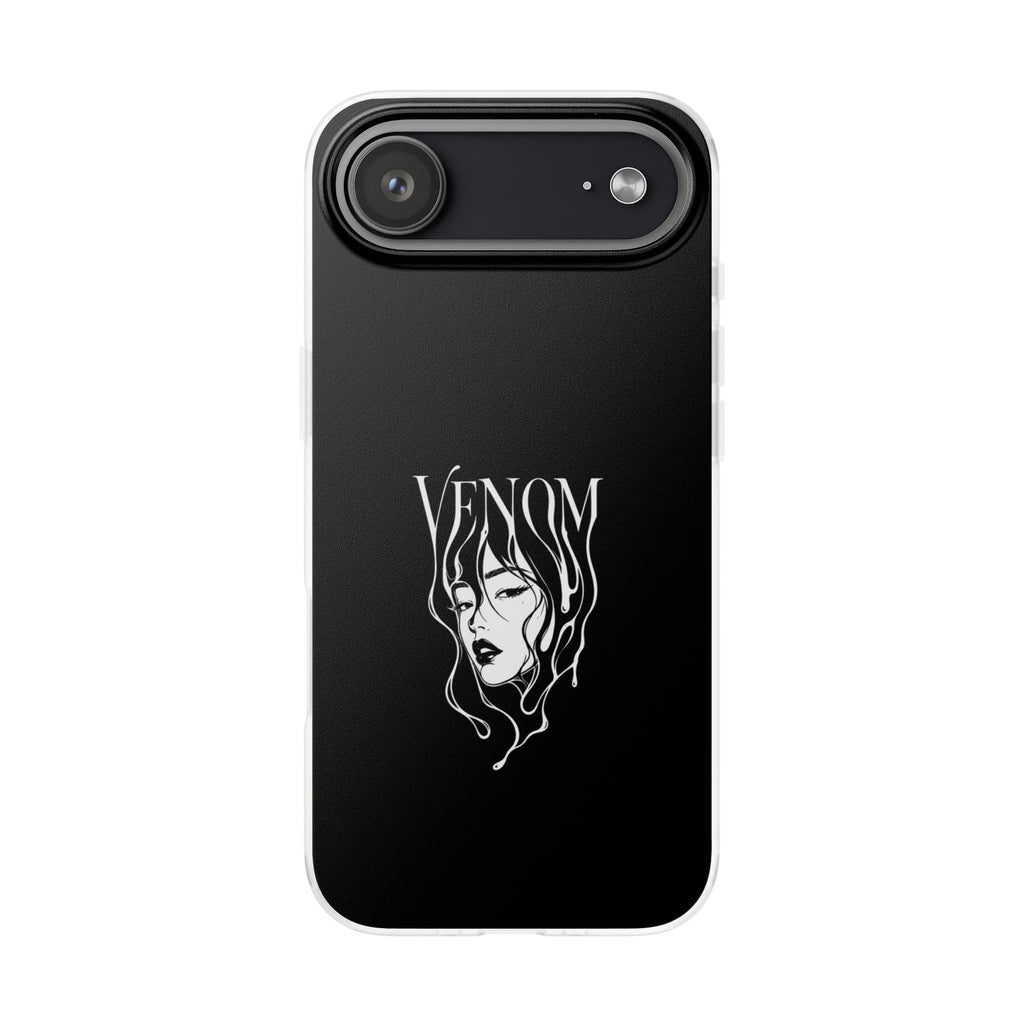 Venom Goth Phone Case — Black Protective Flexible Phone Case with Dark Femme Artwork