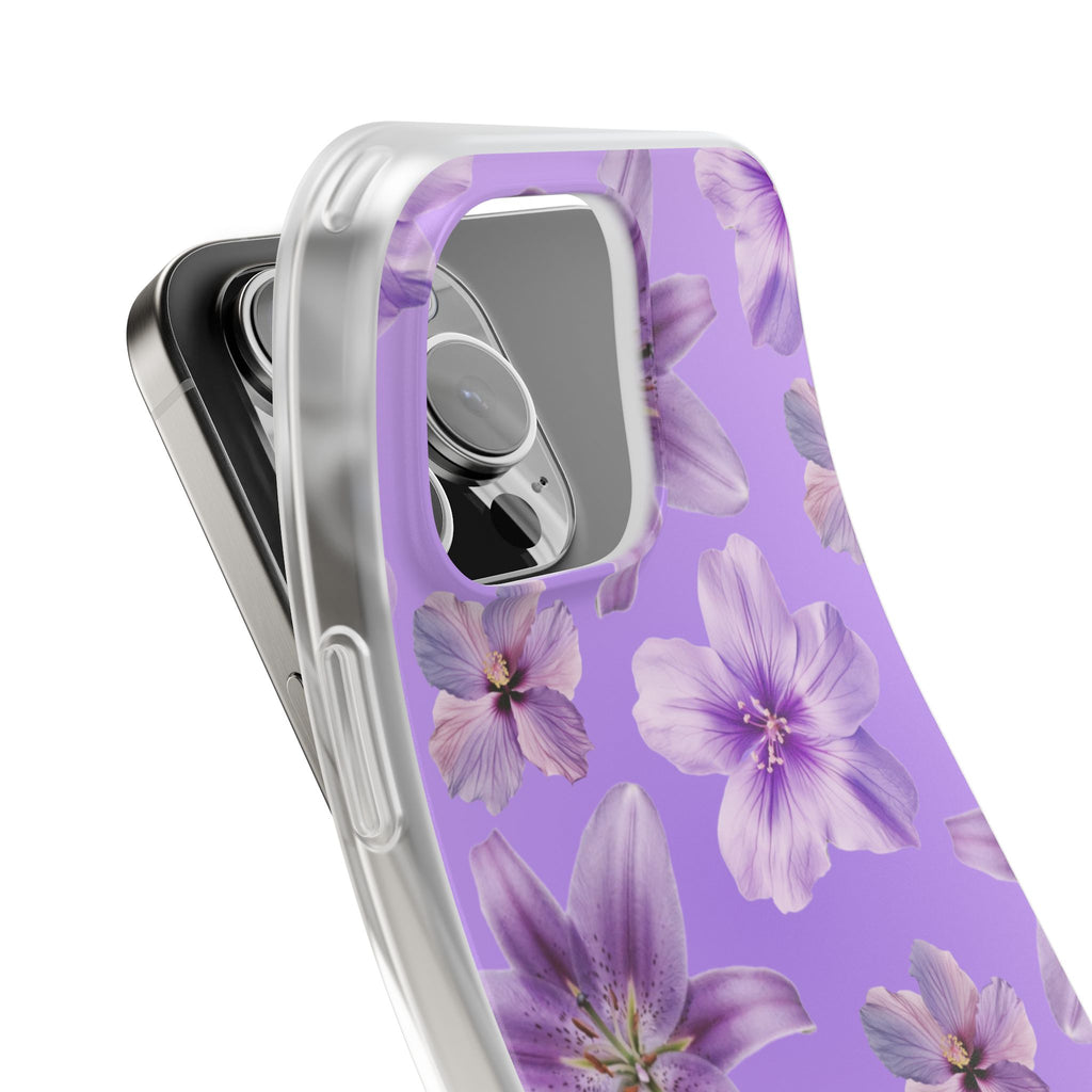 Purple Floral Phone Case — Lavender Blossom Flexi Case