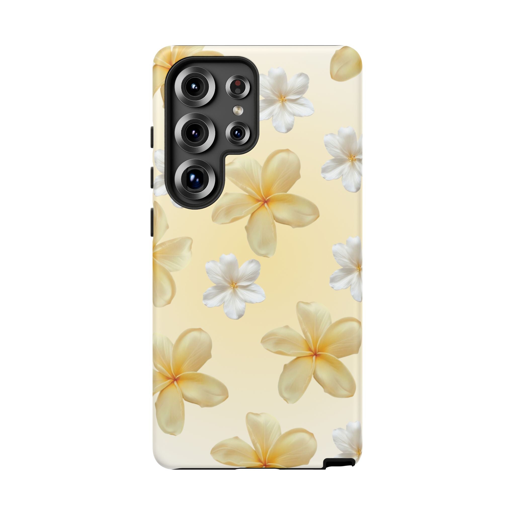 Plumeria Floral Tough Phone Case — Yellow Tropical Protection