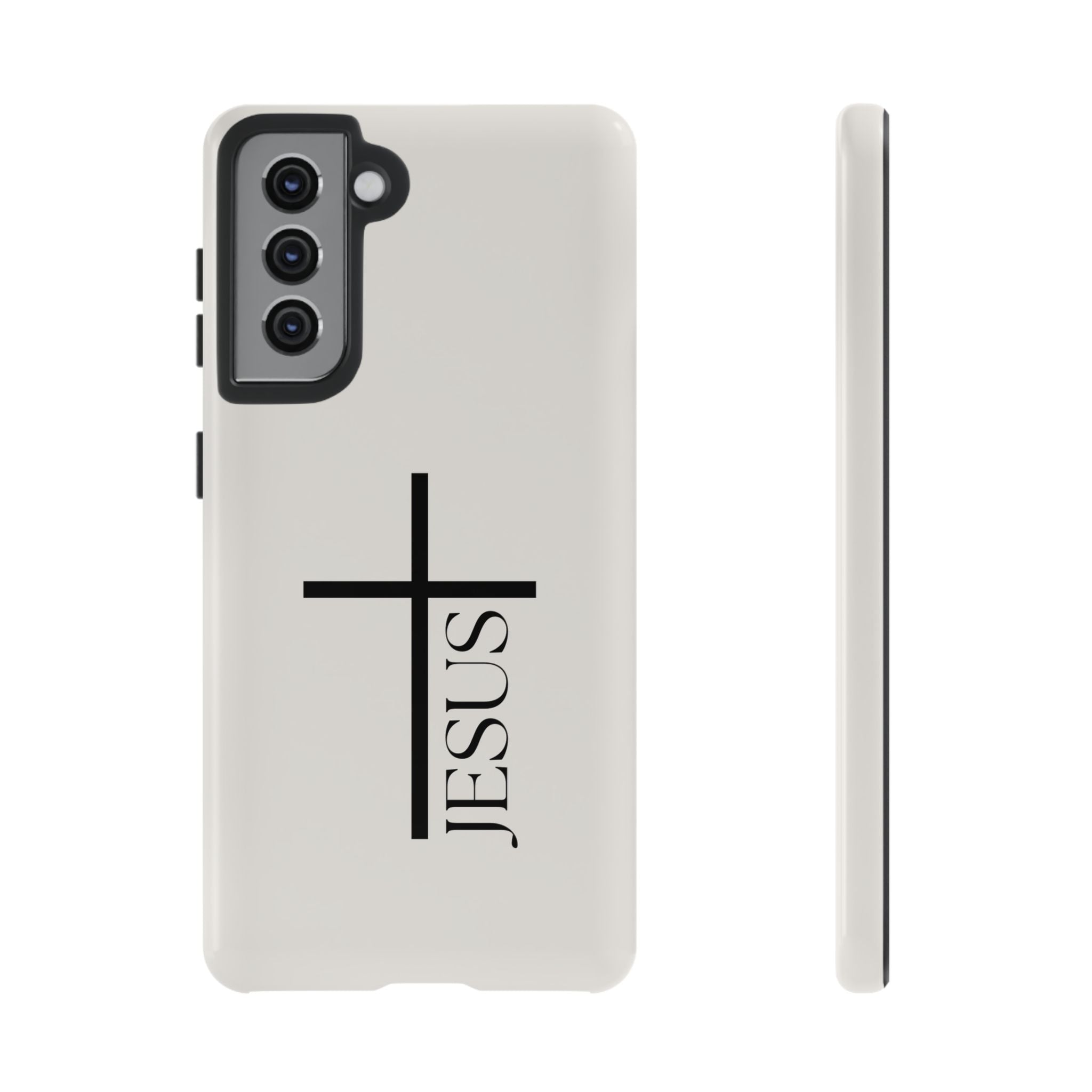 Christian Cross Phone Case - JESUS Vertical Minimalist iPhone Cover