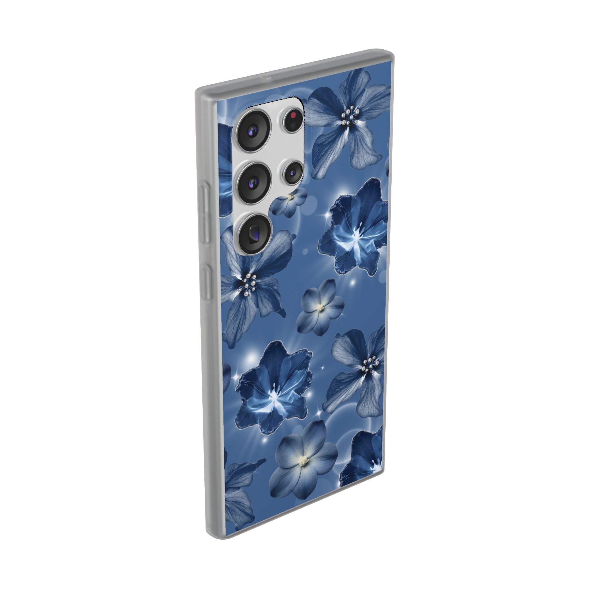 Blue Floral Phone Case — Soft Blue Blossoms Pattern for iPhone
