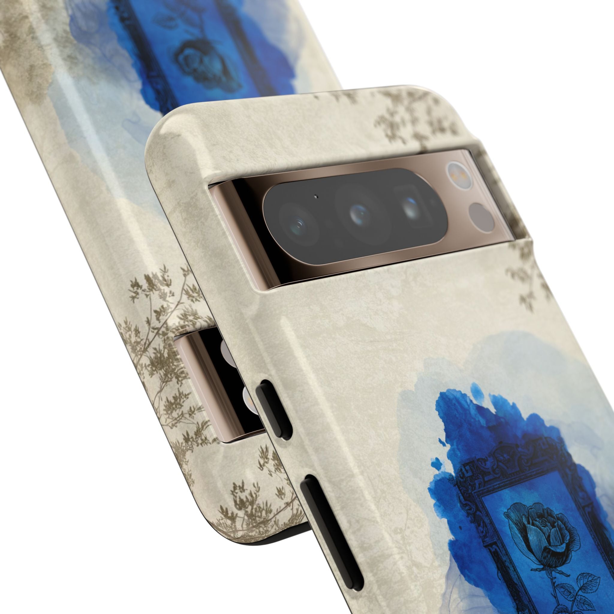 Vintage Blue Rose Phone Case – "Lost in Time" Protective Cover
