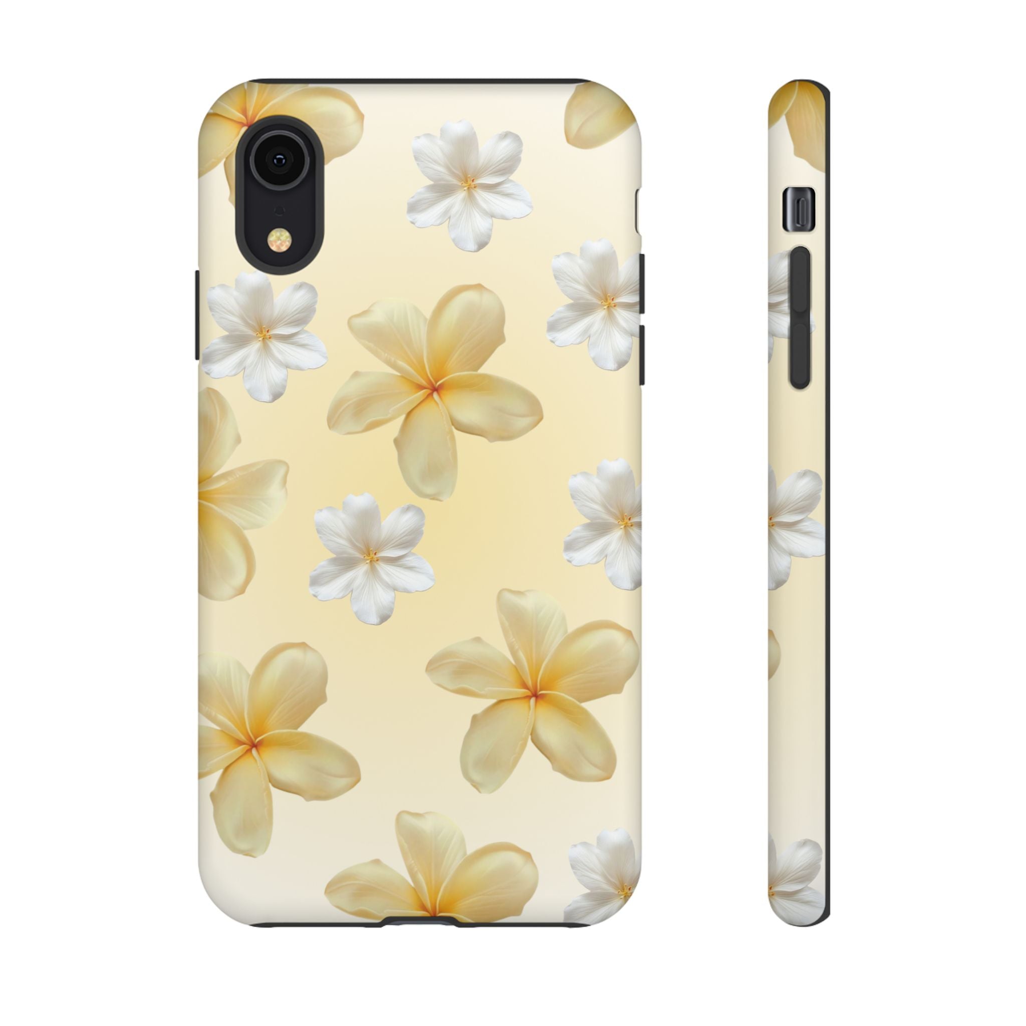 Plumeria Floral Tough Phone Case — Yellow Tropical Protection