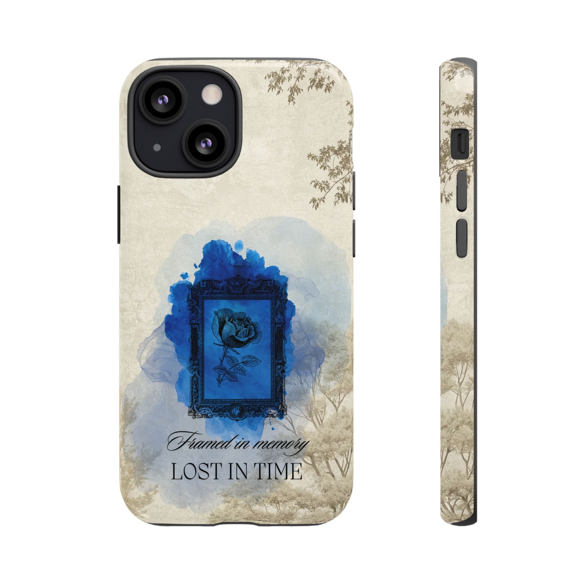 Vintage Blue Rose Phone Case – "Lost in Time" Protective Cover