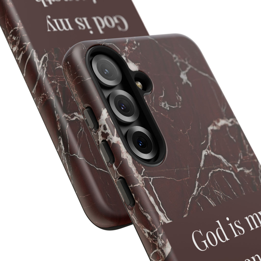 God Is My Strength — Psalm 73:26 Christian Tough Phone Case | Marble Faith Cover