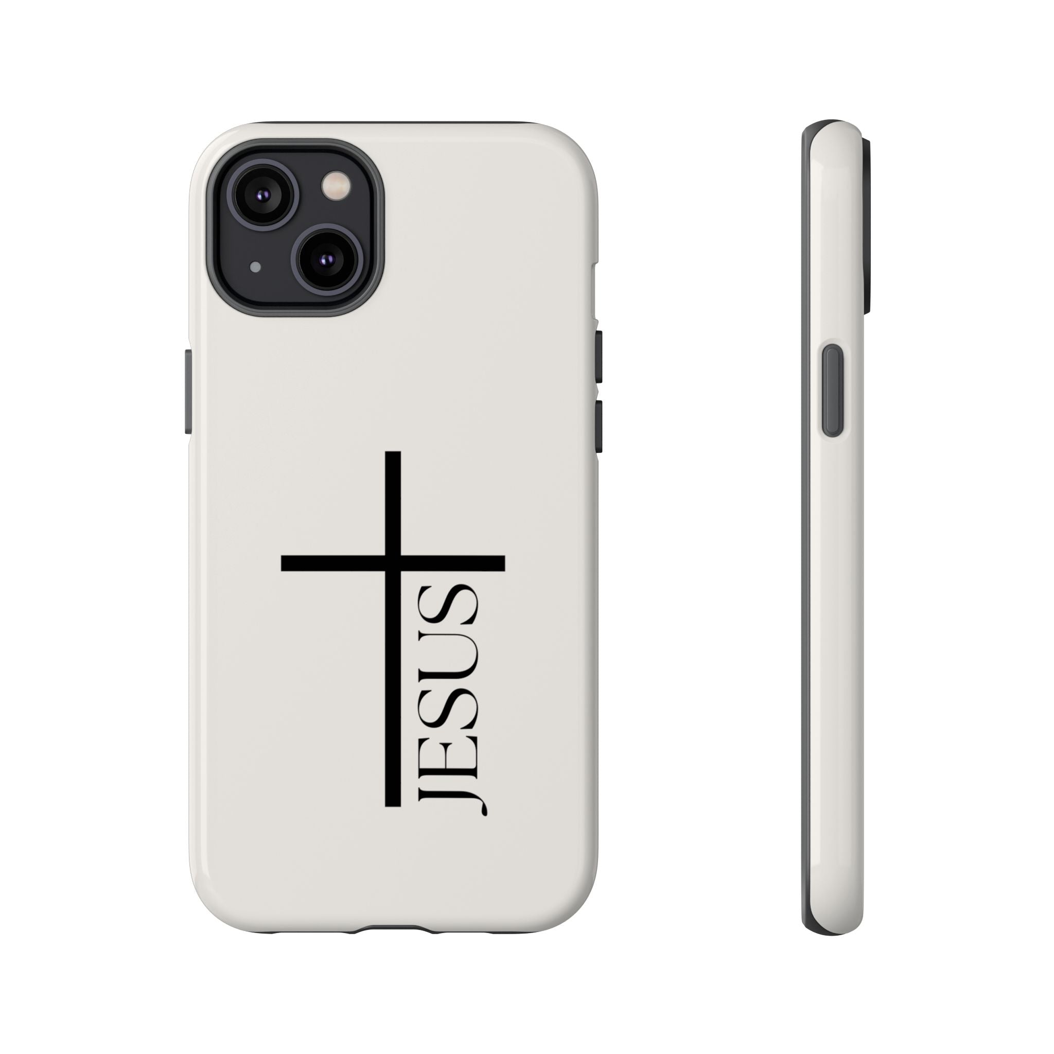 Christian Cross Phone Case - JESUS Vertical Minimalist iPhone Cover