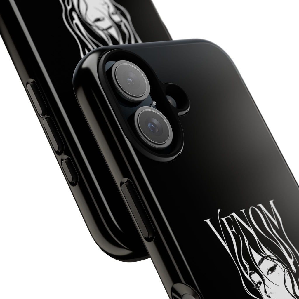 Venom Goth Phone Case — Black Protective Tough Case with Dark Femme Artwork