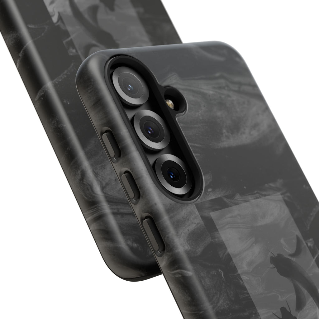 Koi Yin-Yang Marble Phone Case – Black Smoky Art Protection