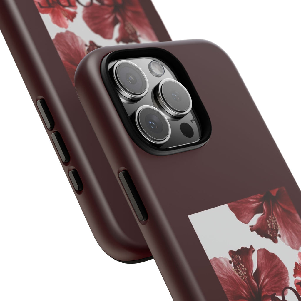 Amore Floral Phone Case — Burgundy Tough Protective Cover