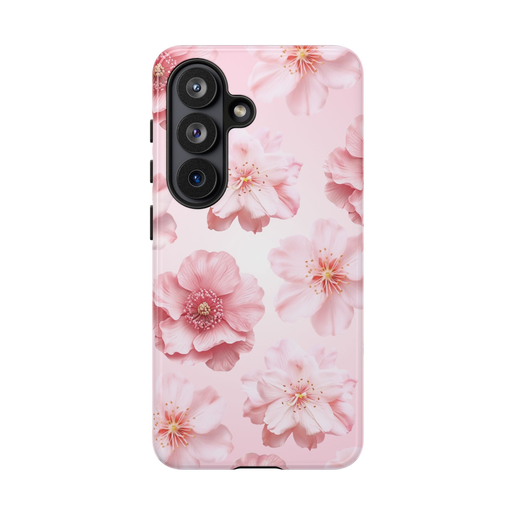 Pink Floral Tough Phone Case — Protective Sakura Blossom Design