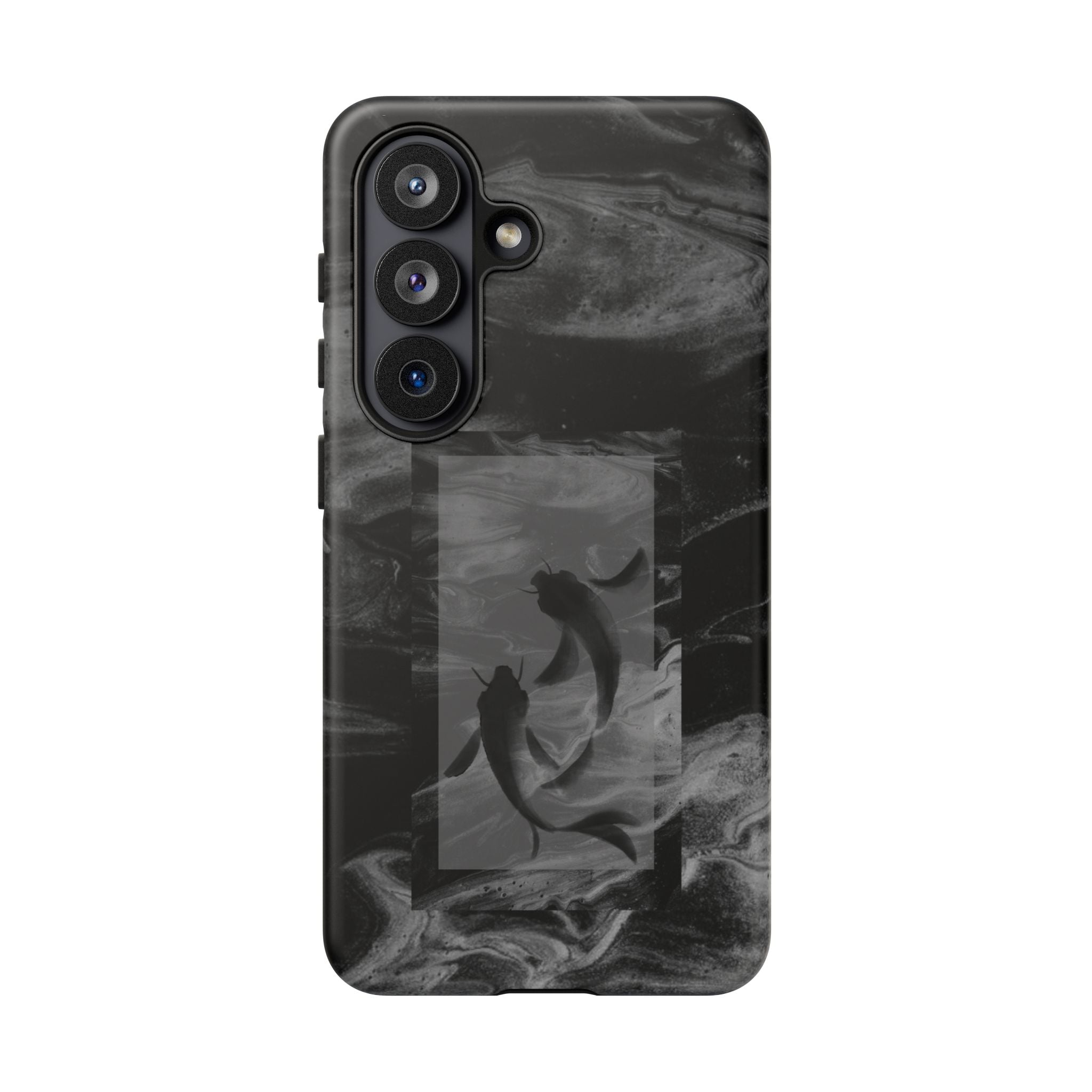 Koi Yin-Yang Marble Phone Case – Black Smoky Art Protection
