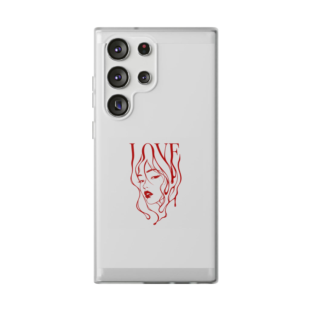 Red Line Art 'LOVE'  Face Design - Flexi Case