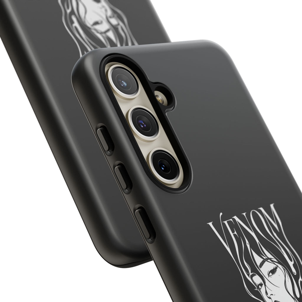 Venom Goth Phone Case — Black Protective Tough Case with Dark Femme Artwork