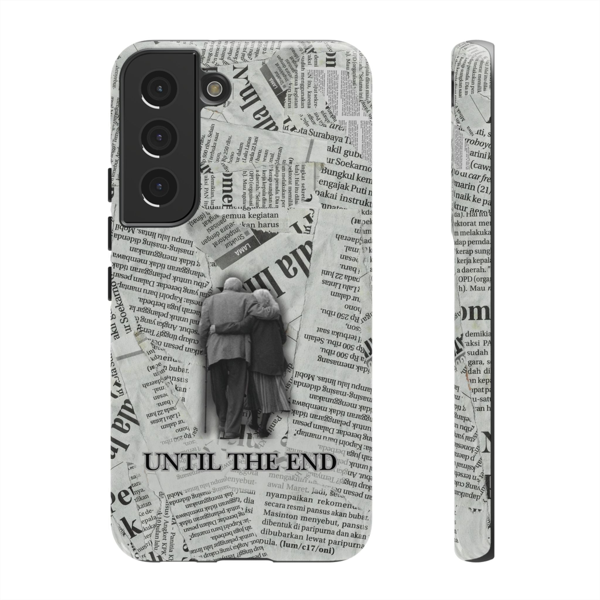 Until the End Newspaper Collage Phone Case