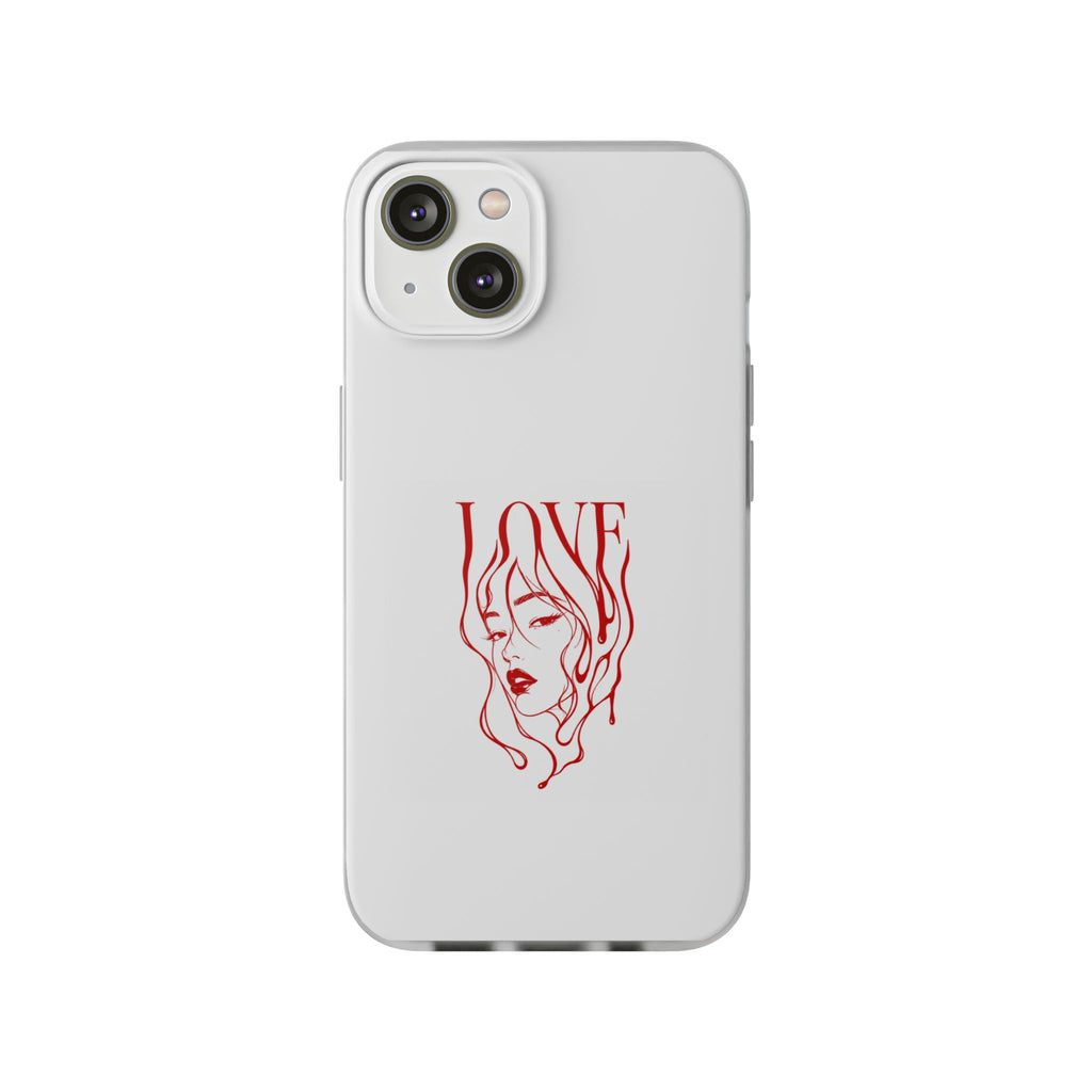 Red Line Art 'LOVE'  Face Design - Flexi Case