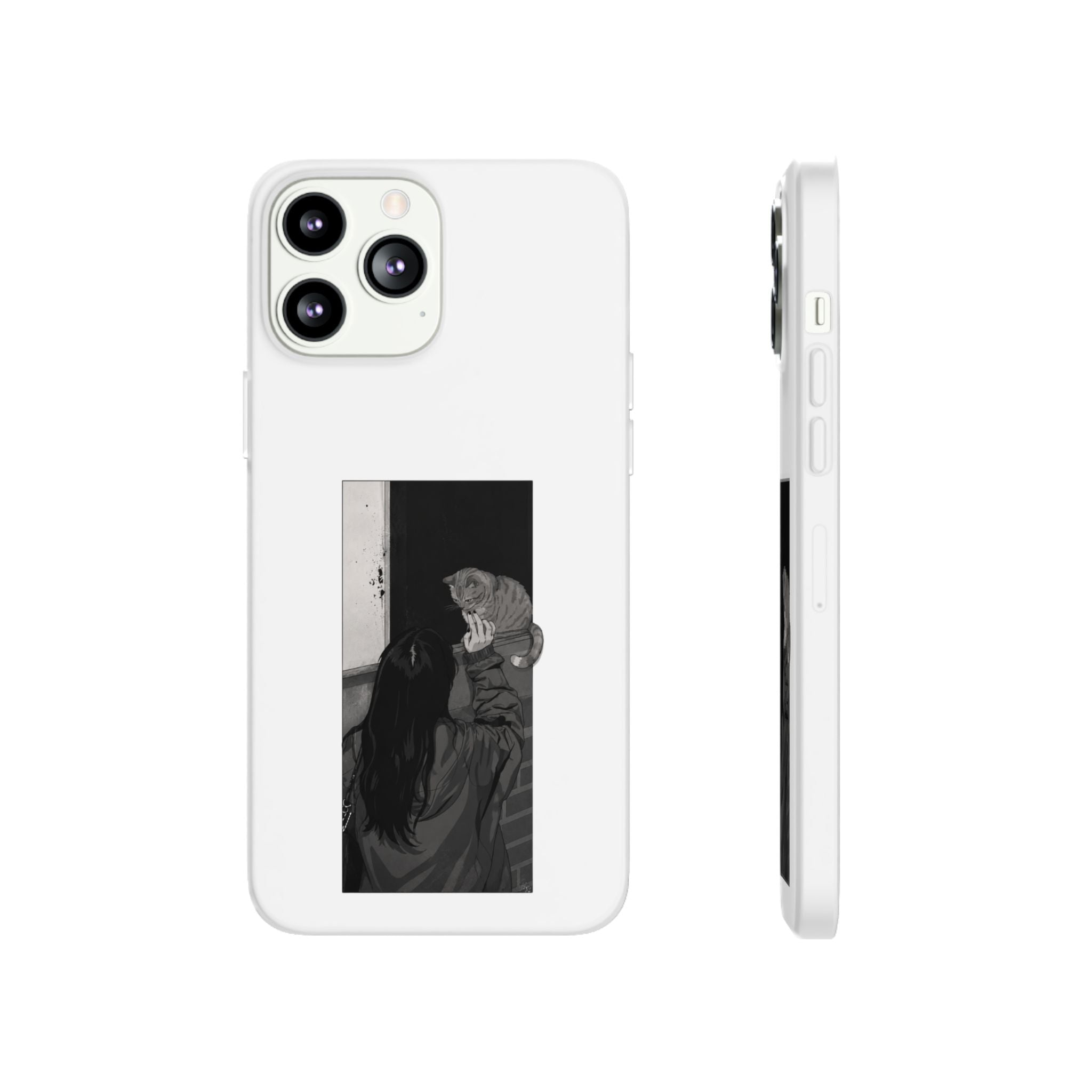 Black & White Cat Window Art Flexi Case